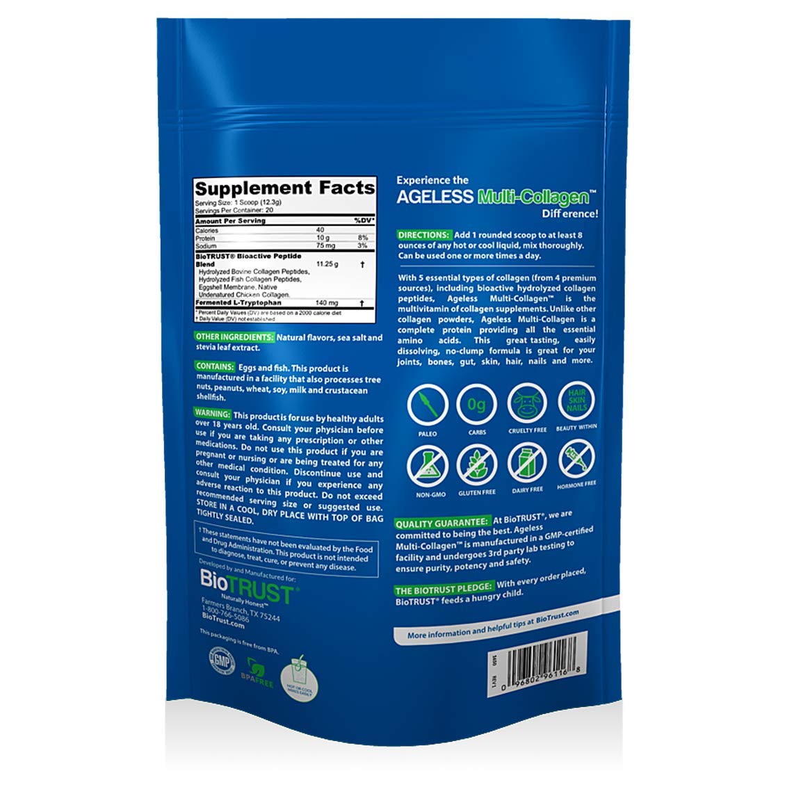 BioTrust Ageless Multi Collagen 5-in-1 Protein Powder (Vanilla) BlenderBottle Bundle BioTrust buy supplements canada