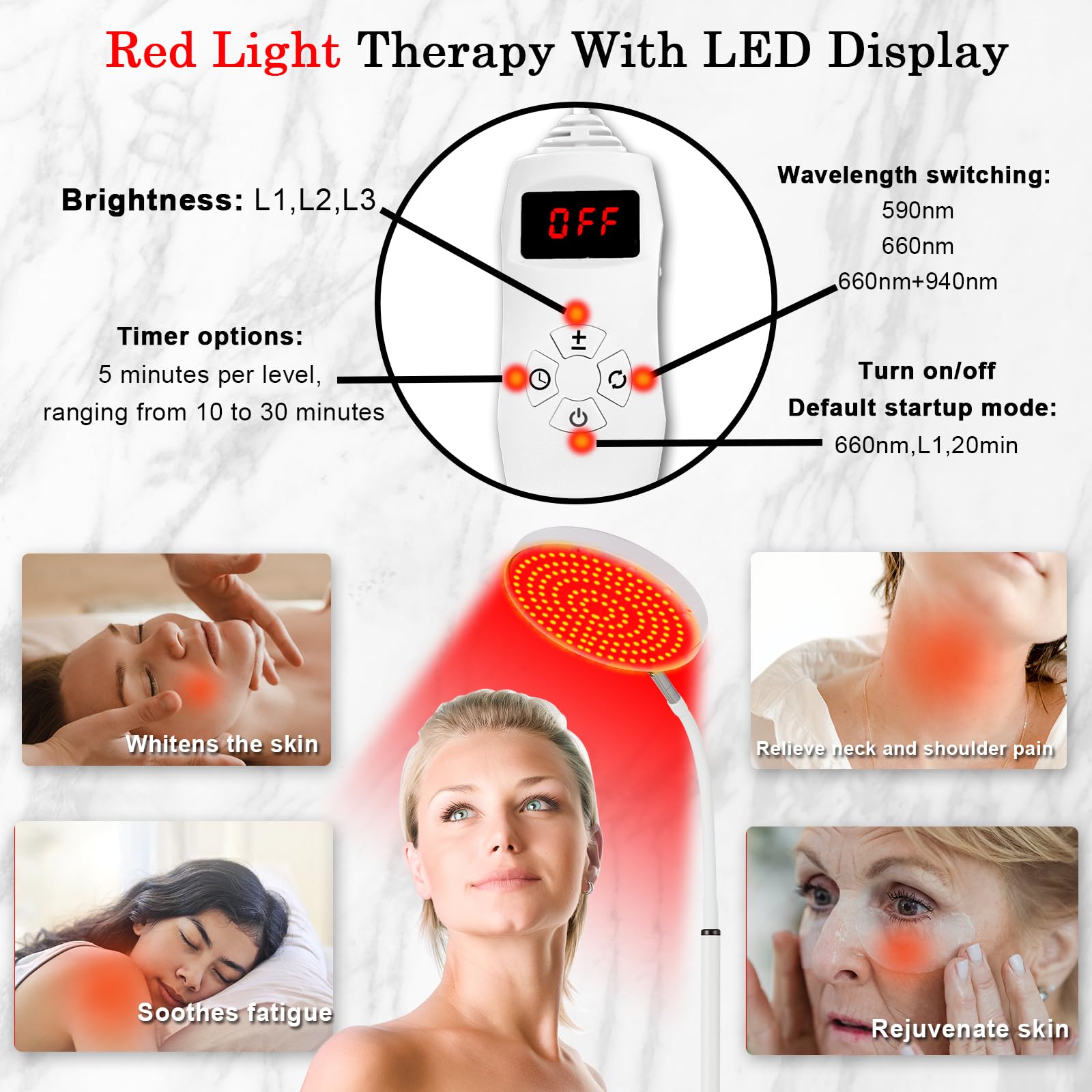 Akarishin Red Light Therapy Lamp for Face- Facial and Body Treatment with Adjustable Height Stand Akarishin buy supplements canada