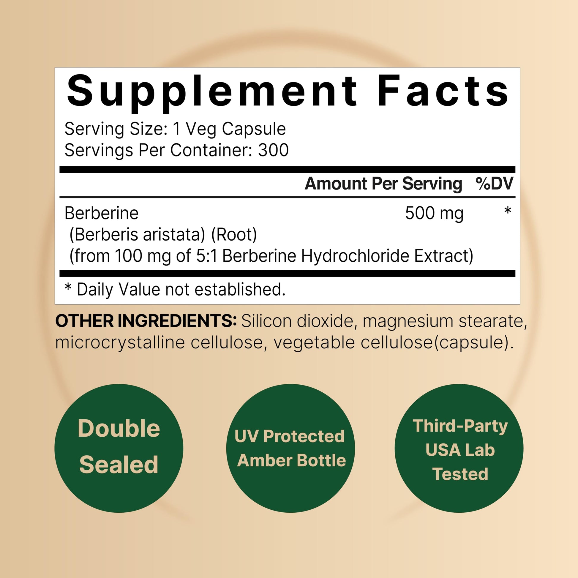 Berberine Supplement 500mg | 300 Veggie Capsules, 97% Pure Berberine HCL – 5:1 Root NatureBell buy supplements canada