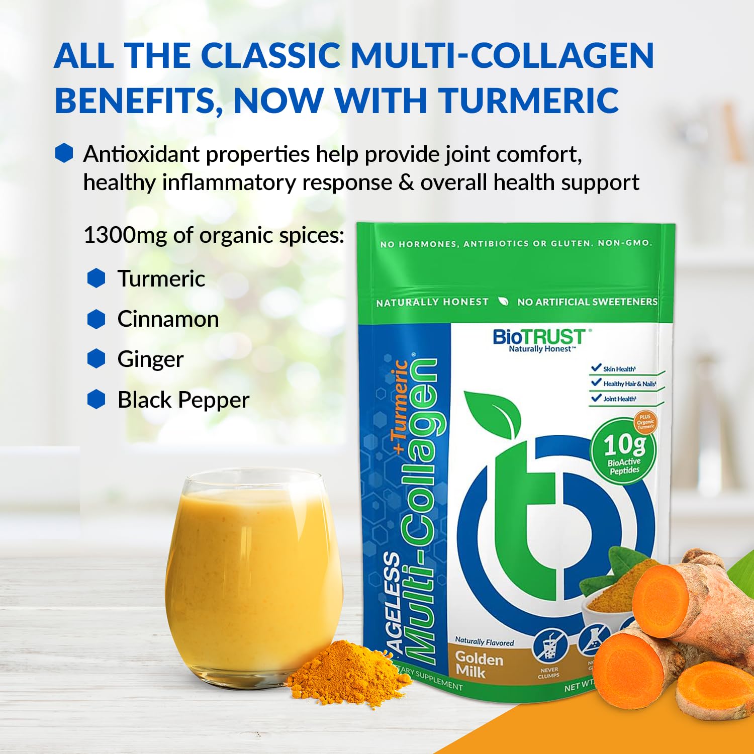 BioTrust Collagen Powder with Turmeric – 5 Types (I, II, III, V, X) + Turmeric BioTrust buy supplements canada
