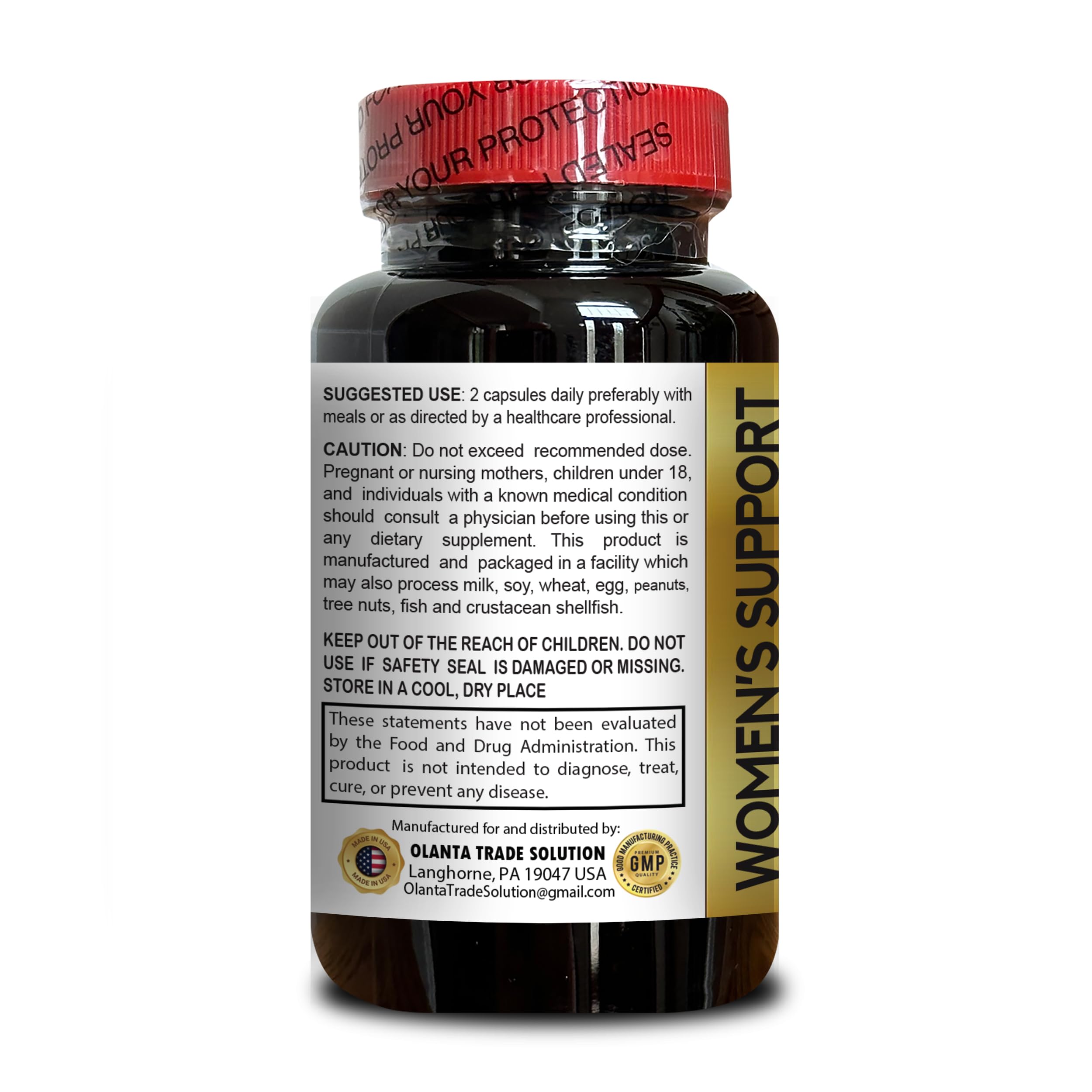 MENOPAUSE SUPPORT SUPPLEMENT - Perimenopause Supplements Women for Hot Flashes, Menopause Support, Supplement for Women Supports Hormone Balance with Black Cohosh - 1 Bottle 60 Capsules OLANTA TRADE SOLUTION buy supplements canada