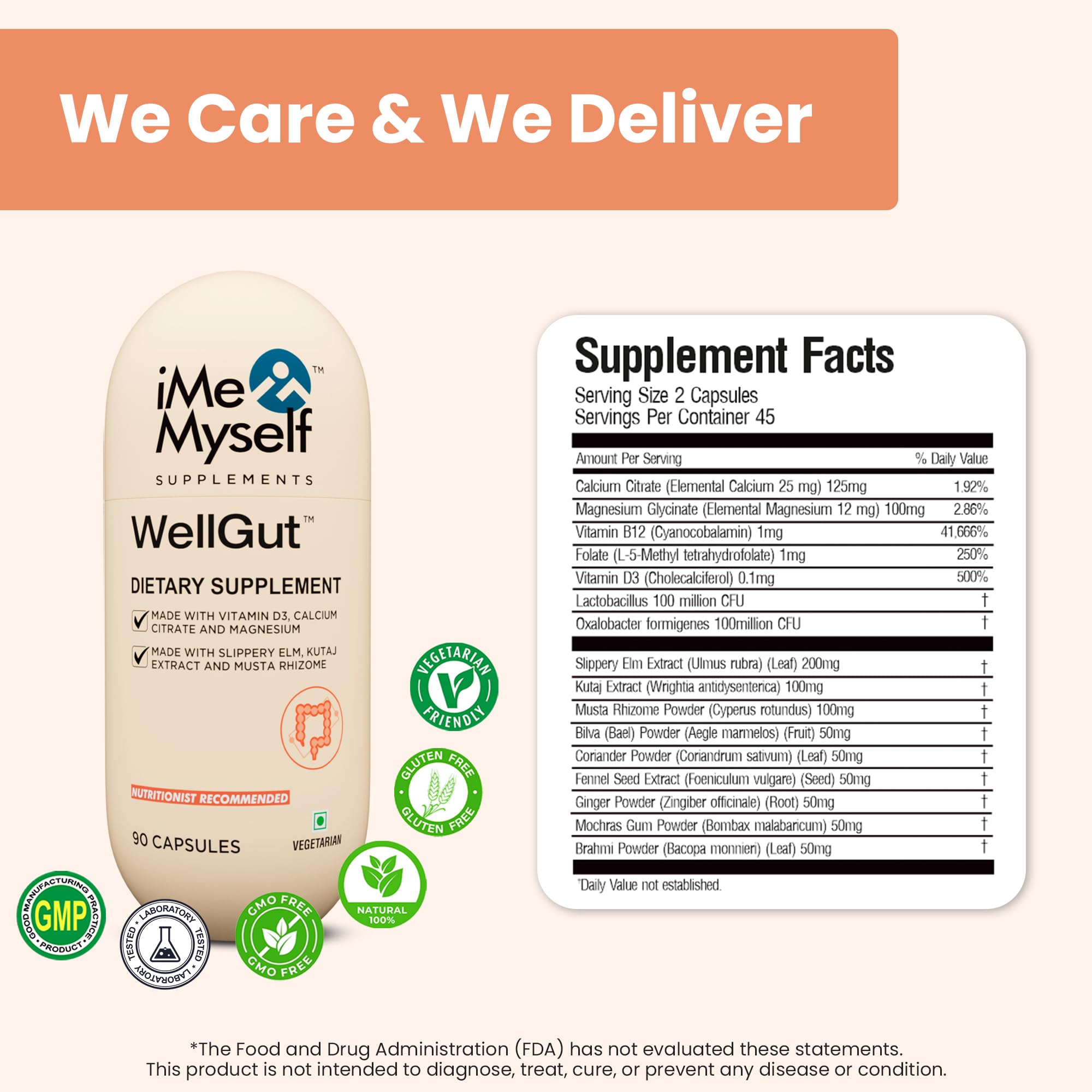 iMeMyself WellGut Daily Herbal Supplement | Traditional Herbs with Minerals & Probiotics 90 Vegan Capsules iMeMyself buy supplements canada