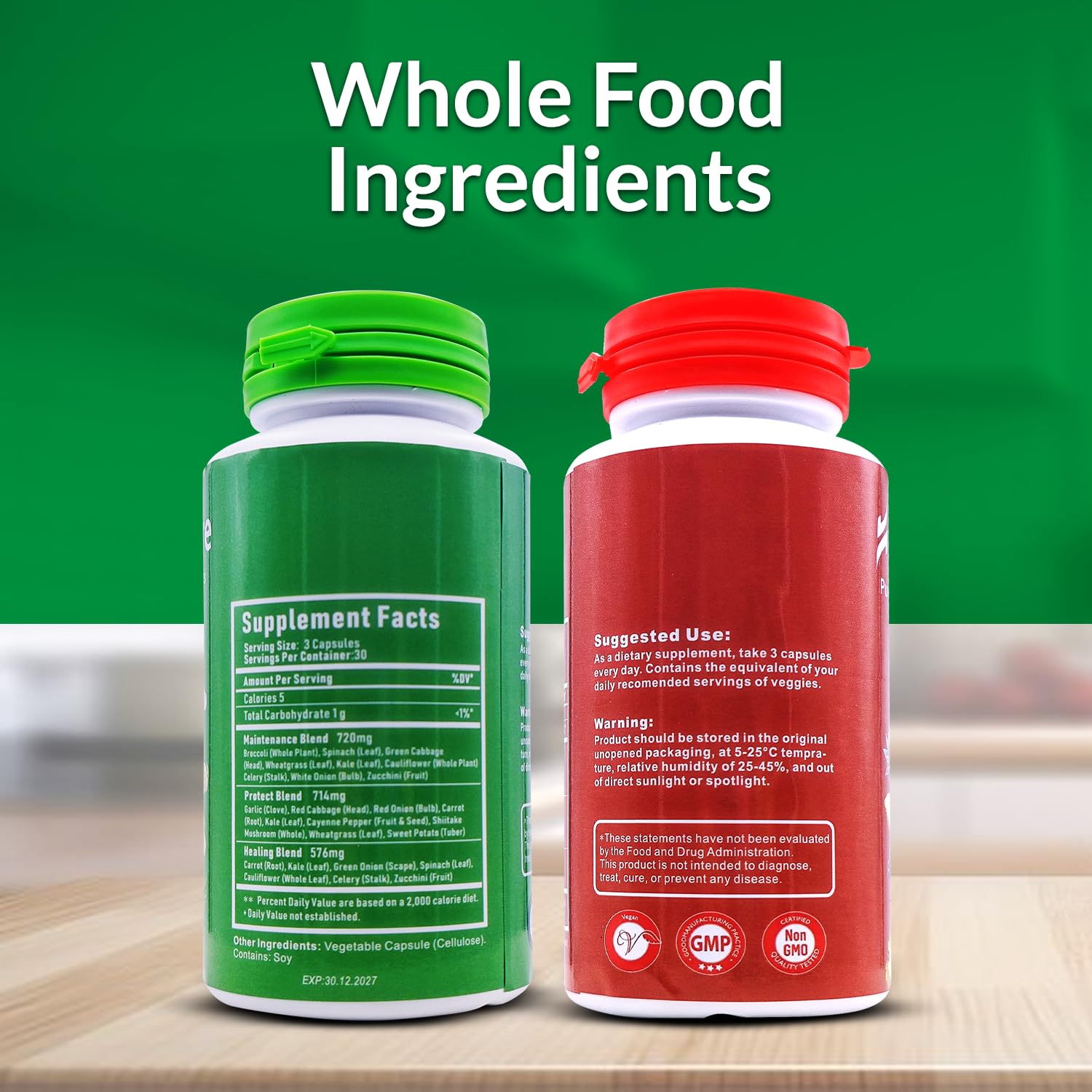 HOMERECORE Whole Food Fruits & Veggies Supplement Plant-Based, Vegan, Gluten-Free, Soy-Free No Fillers Natural Superfoods Boost Energy & Immune System for Men & Women 90 Fruit & 90 Veggie Capsules HOMERECORE buy supplements canada