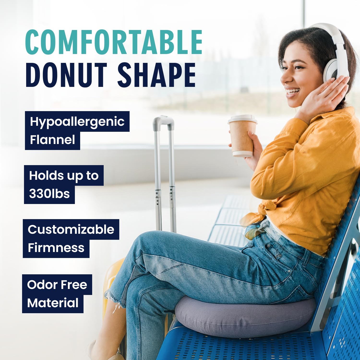 Dr. Frederick’s Original Inflatable Donut Pillow - 18" Seat Cushion for Tailbone Pain, Hemorrhoids & Bed Sores – Doctor-Developed for Postpartum, Prostatitis & Travel - Odor-Free, Durable Vinyl - Gray Dr. Frederick's Original buy supplements canada