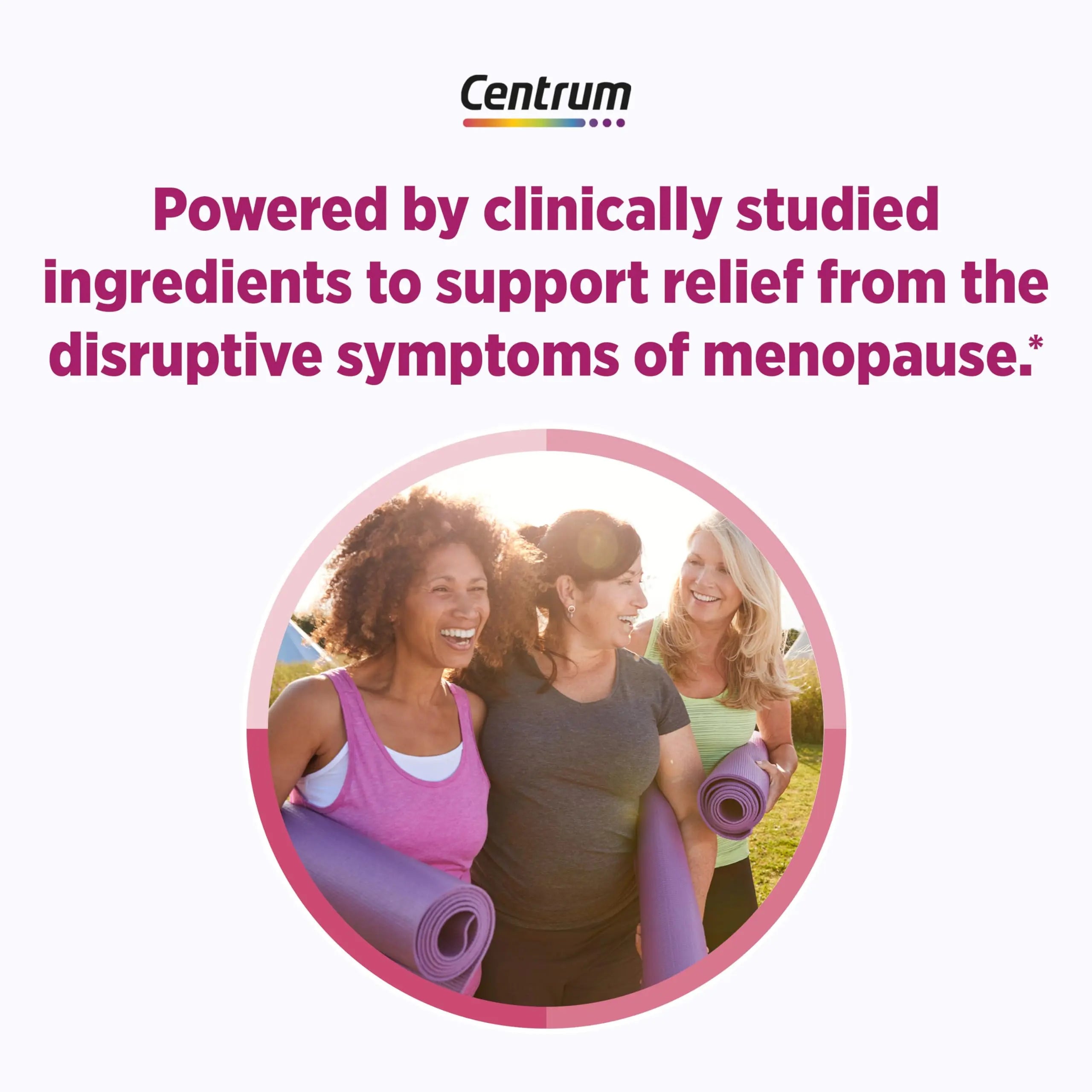 Centrum Complete Multivitamin Supplement + Hot Flash Support Menopause Support Tablets, with Clinically Studied geniVida, 30 Count Centrum buy supplements canada