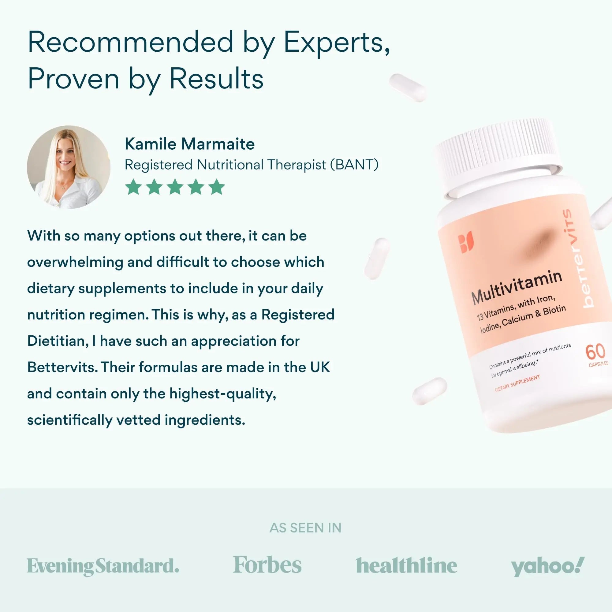 Bettervits Multivitamin for Women & Men | Womens Daily Multivitamin with 13 Essential Vitamins Iron, Iodine, Calcium and Biotin B BETTERVITS buy supplements canada