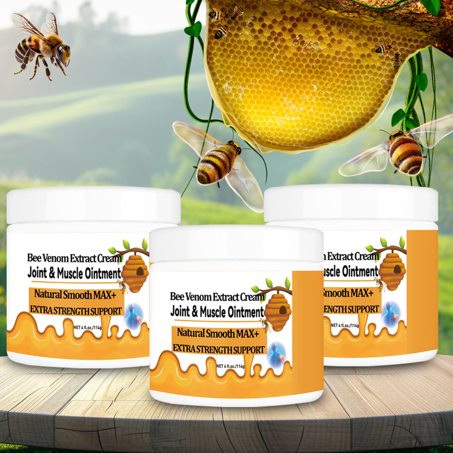 WONDROUSZ Bee Venom Joint Cream, Extra Strength Muscle & Bone Soothing Ointment, for Shoulder, Back, Neck, Hands, Feet, Leg, Knees, Ankle, Arthritis, Meniscus, for Adults, Seniors WONDROUSZ buy supplements canada