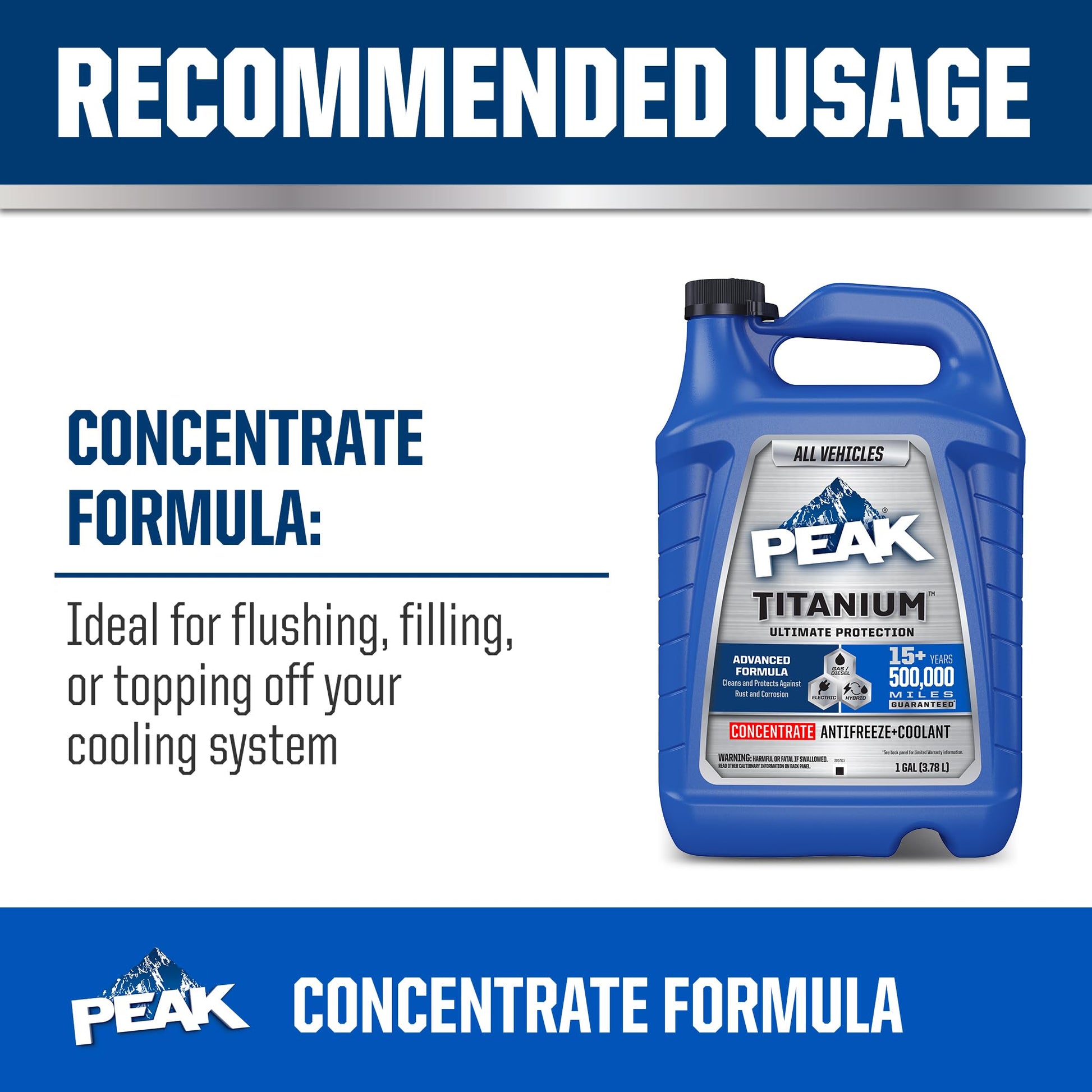 PEAK Titanium Concentrate Prediluted Antifreeze and Coolant for All Engine Cooling Systems, Long-Lasting Yellow Engine Coolant/Antifreeze for Lifetime Engine Protection in All Vehicles, 1 Gal. PEAK buy supplements canada