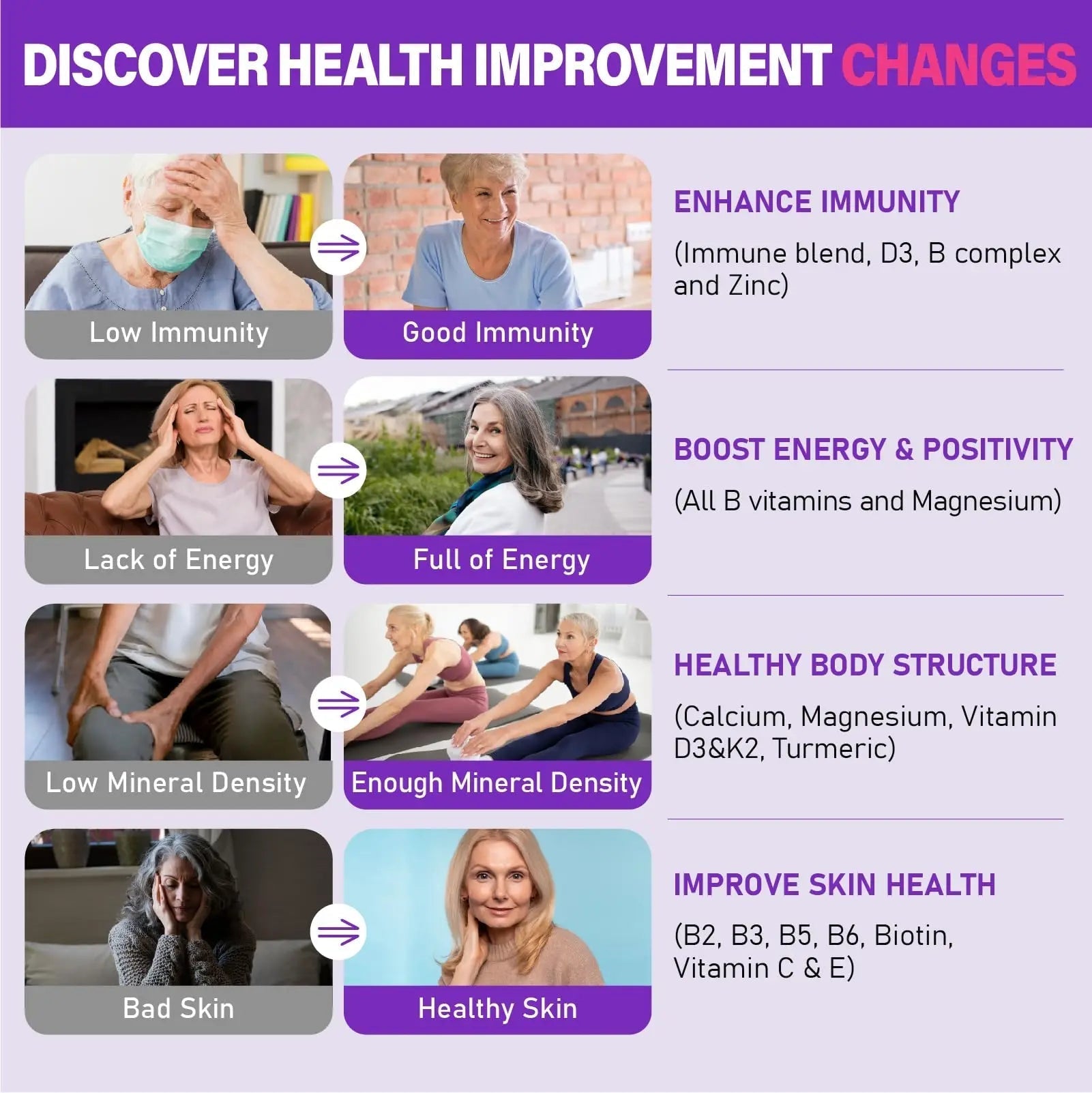 Womens Multivitamin Gummy 50 and Over - Chewable Multi Vitamin A, C, D3, E, K2 & B Complex, Folate, Biotin, Calcium, Magnesium Edmmyliy buy supplements canada
