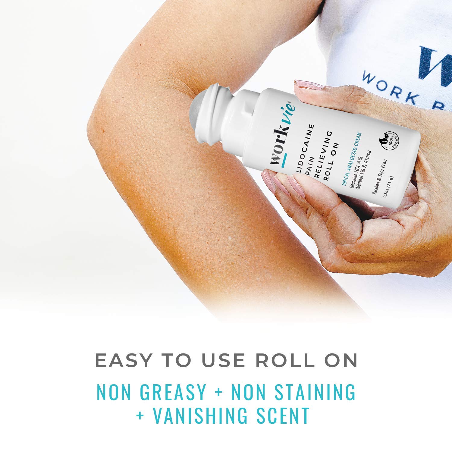 Workvie Lidocaine Roll On Pain Relief Cream 2pk Maximum Strength - Arnica, Menthol, Aloe Vera - Soothing Relief for Muscles and Joints - Sensitive Skin Friendly Workvie buy supplements canada