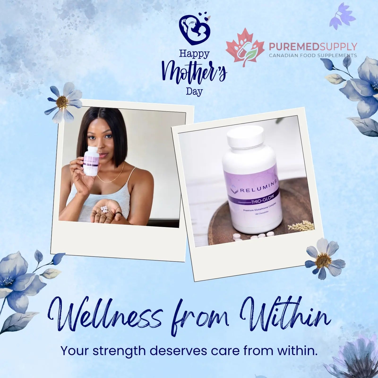 Relumins Thio-Glow Chewable Sublingual Glutathione Complex with Biotin, VIT C & E, Plus Grapeseed Polyphenols – 330mg Gluta Per Serving – 4X Effective, Ultimate Wellness Gift for Moms x 3 Bots Relumins buy supplements canada