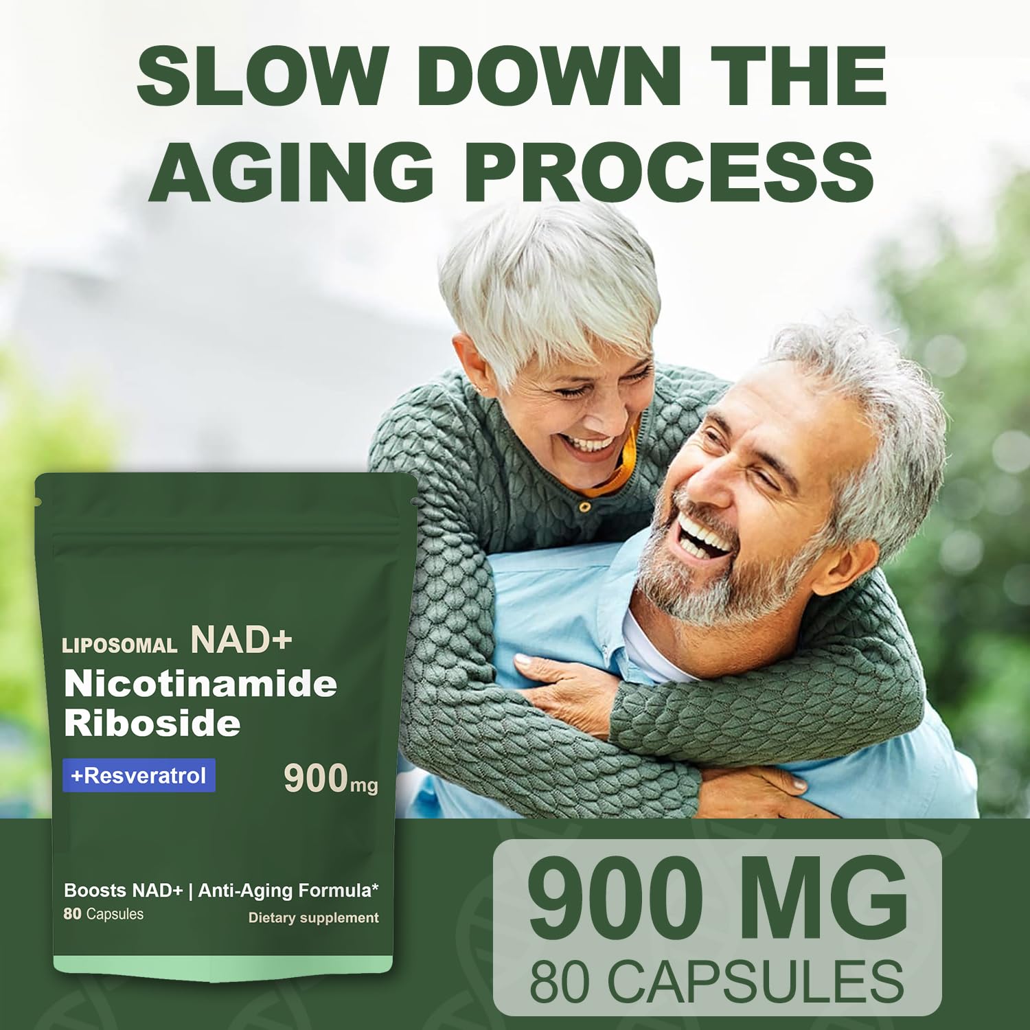 Quackiki NAD Resveratrol Supplement with NAD Nicotinamide Riboside Resveratrol 900 MG, Boost NAD+ for Cellular Health, Anti-Aging, Energy, Focus - 80 Capsules(2Pcs) Quackiki buy supplements canada