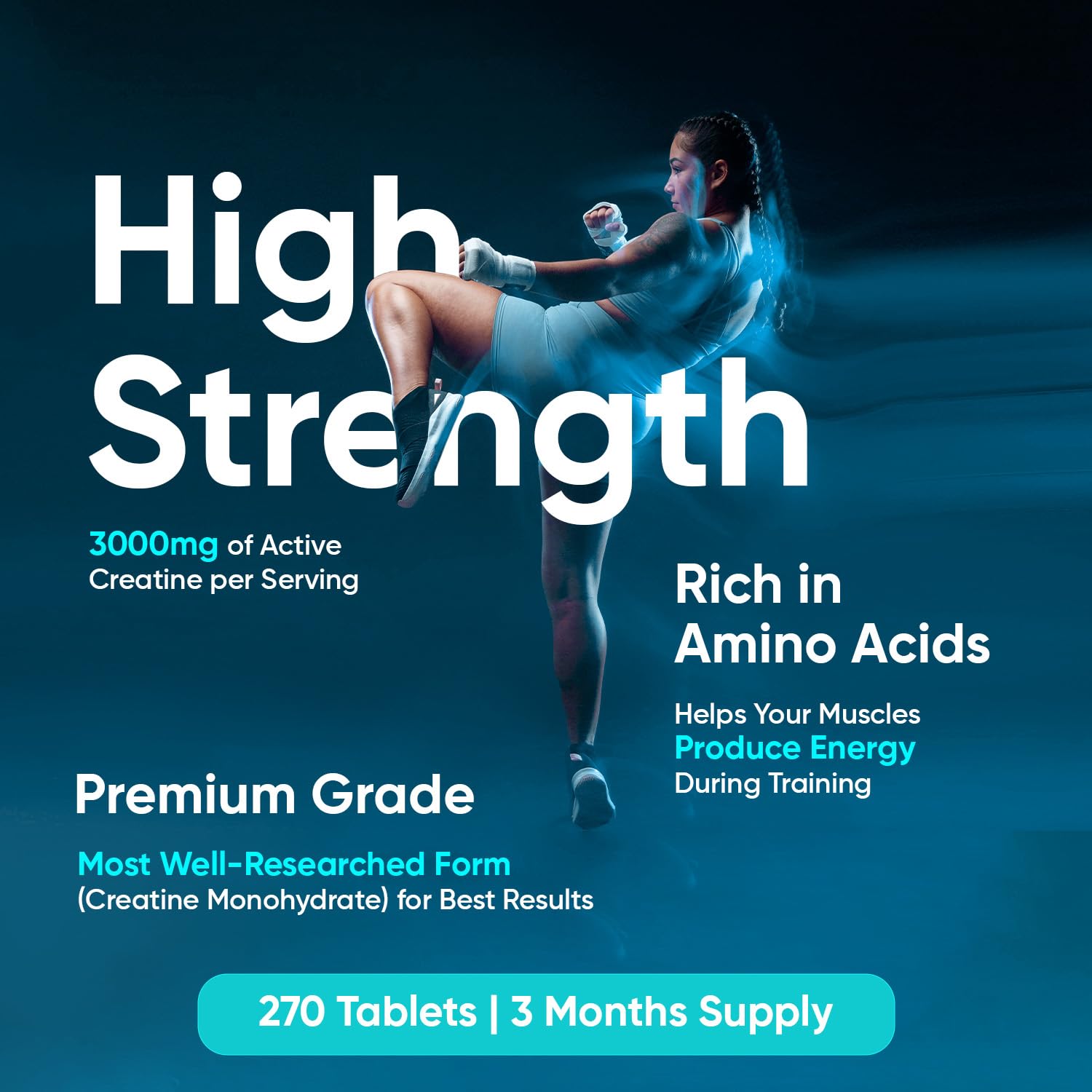 Creatine Monohydrate 3000mg - 270 Tablets - Gym Energy Supplement for Men & Women WeightWorld buy supplements canada