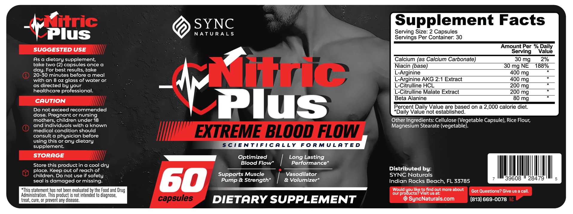 SYNC Naturals Nitric Plus- 800mg L Arginine- 400mg L Citrulline- Extra Strength Nitric SYNC Naturals buy supplements canada