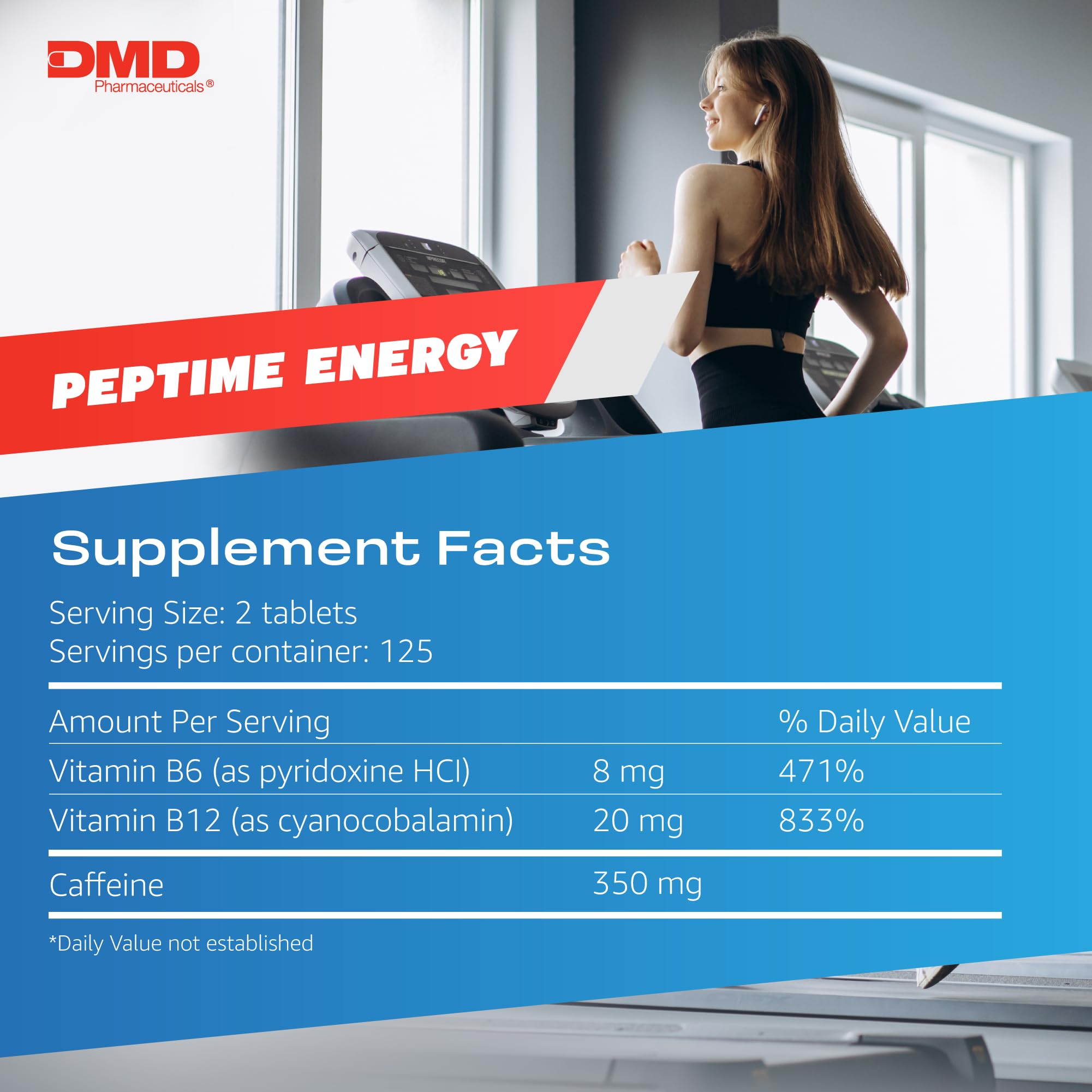 PEPTIME Energy Tablets, Vitamin B6 and B12 Caffeine Pills, 350 mg Caffein PEPTIME Energy buy supplements canada