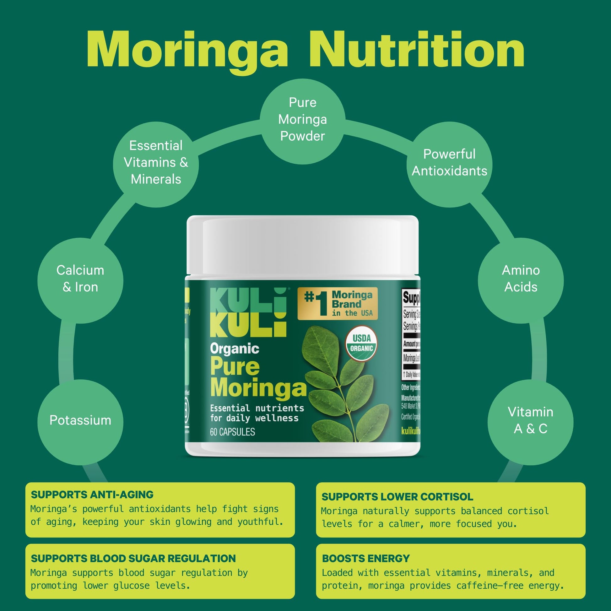 KULI KULI Organic Pure Moringa Capsules, 60 CT Kuli Kuli buy supplements canada