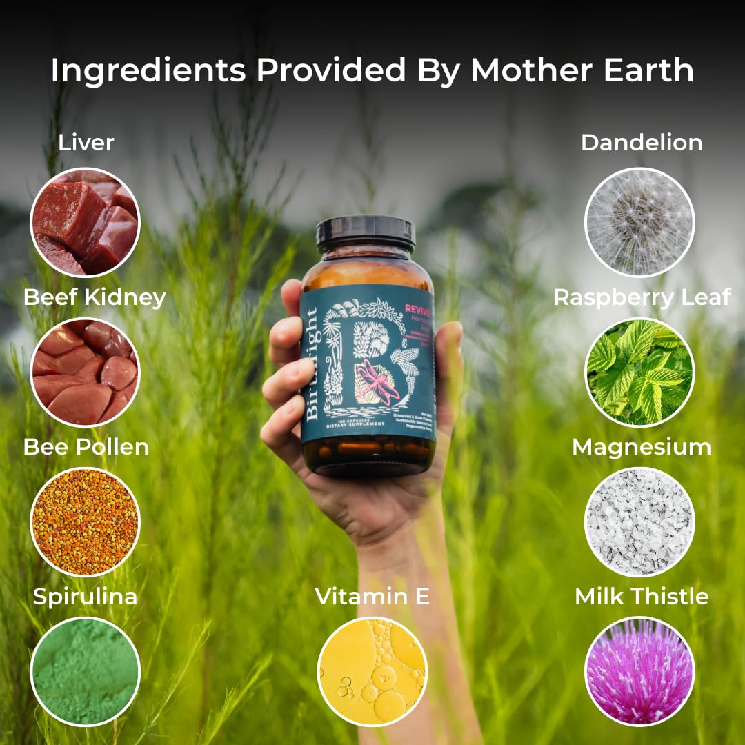 Birthright Female Hormone Support for, Energy, Fertility, Menstrual Cycle, Ovulation, Pregnancy and Menopause… All Natural, Animal Based, Liver, Kidney, Magnesium, Red Raspberry, Herbal Blend Revive Birthright buy supplements canada