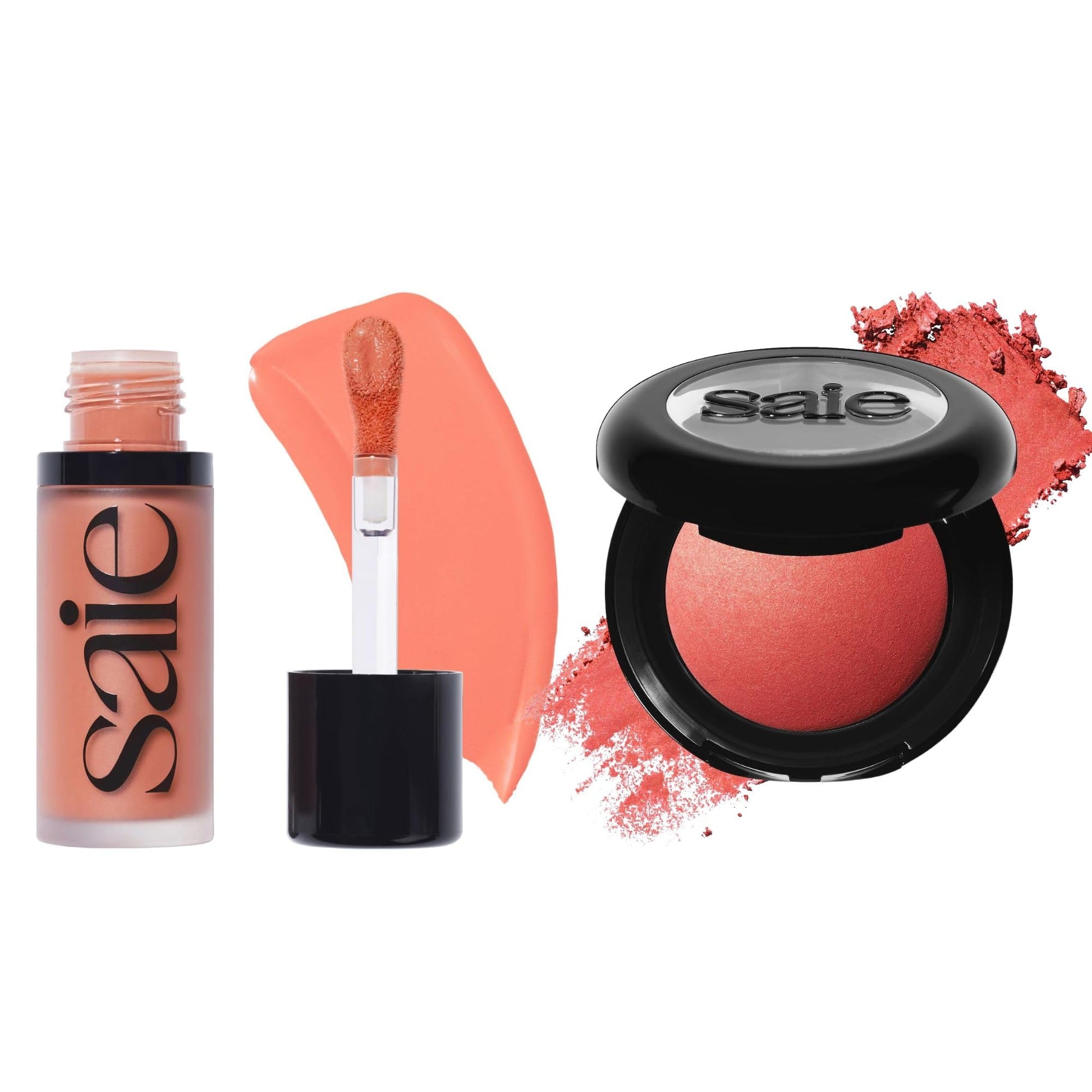 Saie Cheek Flush Duo - Dew Liquid Blush (.40 oz, Hottie), SuperSuede Baked Powder Blush (.01 oz, Stella) - Layerable, Skin-Nourishing Blushes for a Seamless Radiant Finish Saie buy supplements canada
