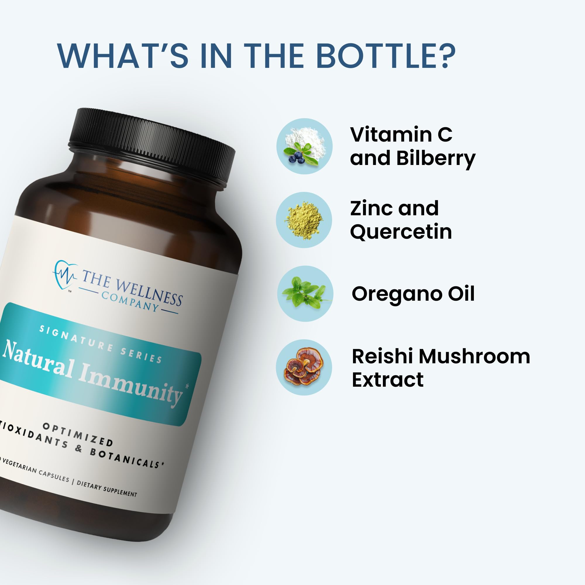 Natural Immunity - Botanical Immune Boost, Targeted Nutrients, T-Cell Support - Oregano, Reishi, Zinc, Vitamin C, Quercetin | 120 (2 Month Supply) The Wellness Company buy supplements canada