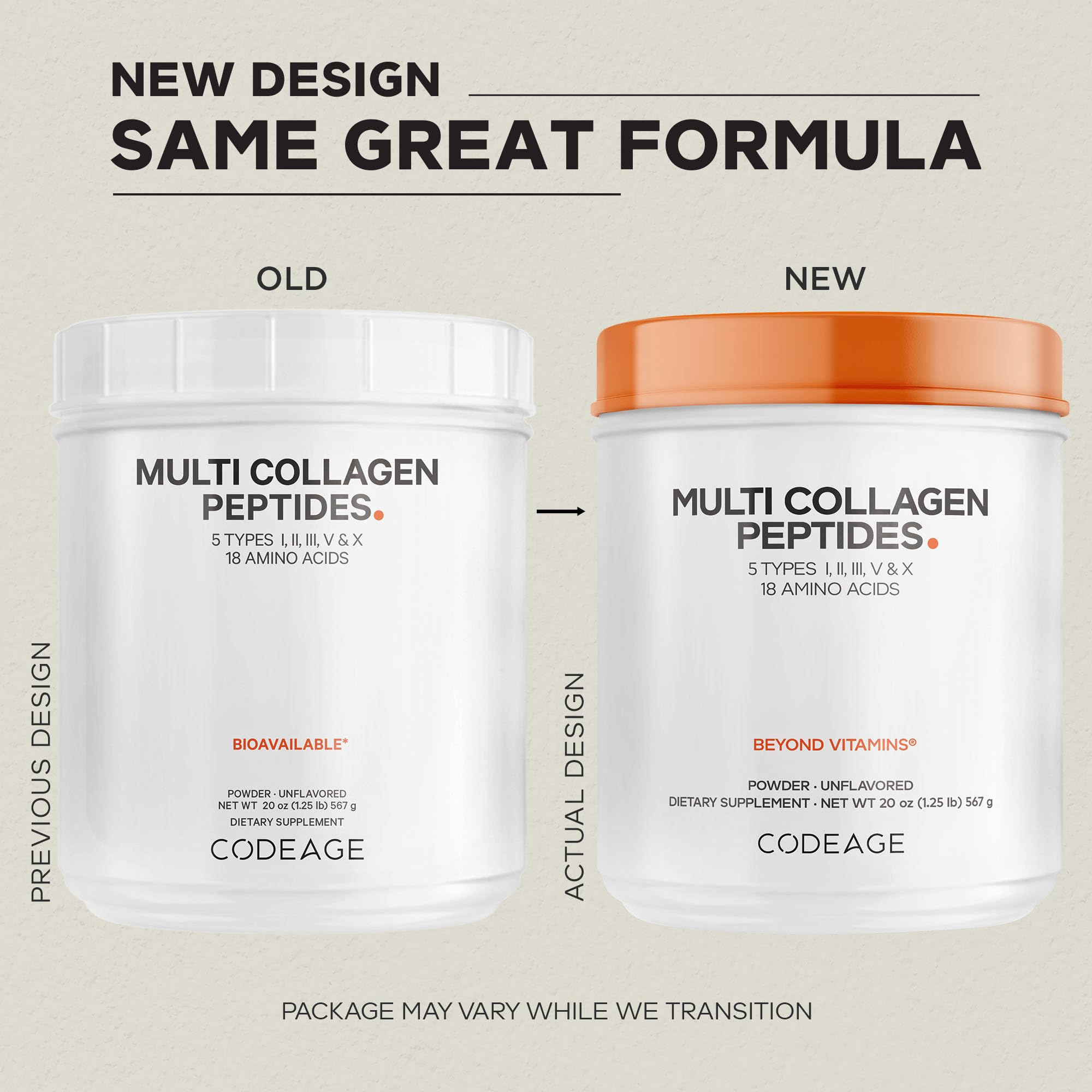 Codeage Multi Collagen Protein Powder Peptides, Hydrolyzed Collagen for Women & Men, Collagen Supplements, Grass Fed Bone Broth, 2-Month Supply, Unflavored, Type 1, 2, 3, 5 & 10, Non-GMO - 20 OZ Codeage buy supplements canada