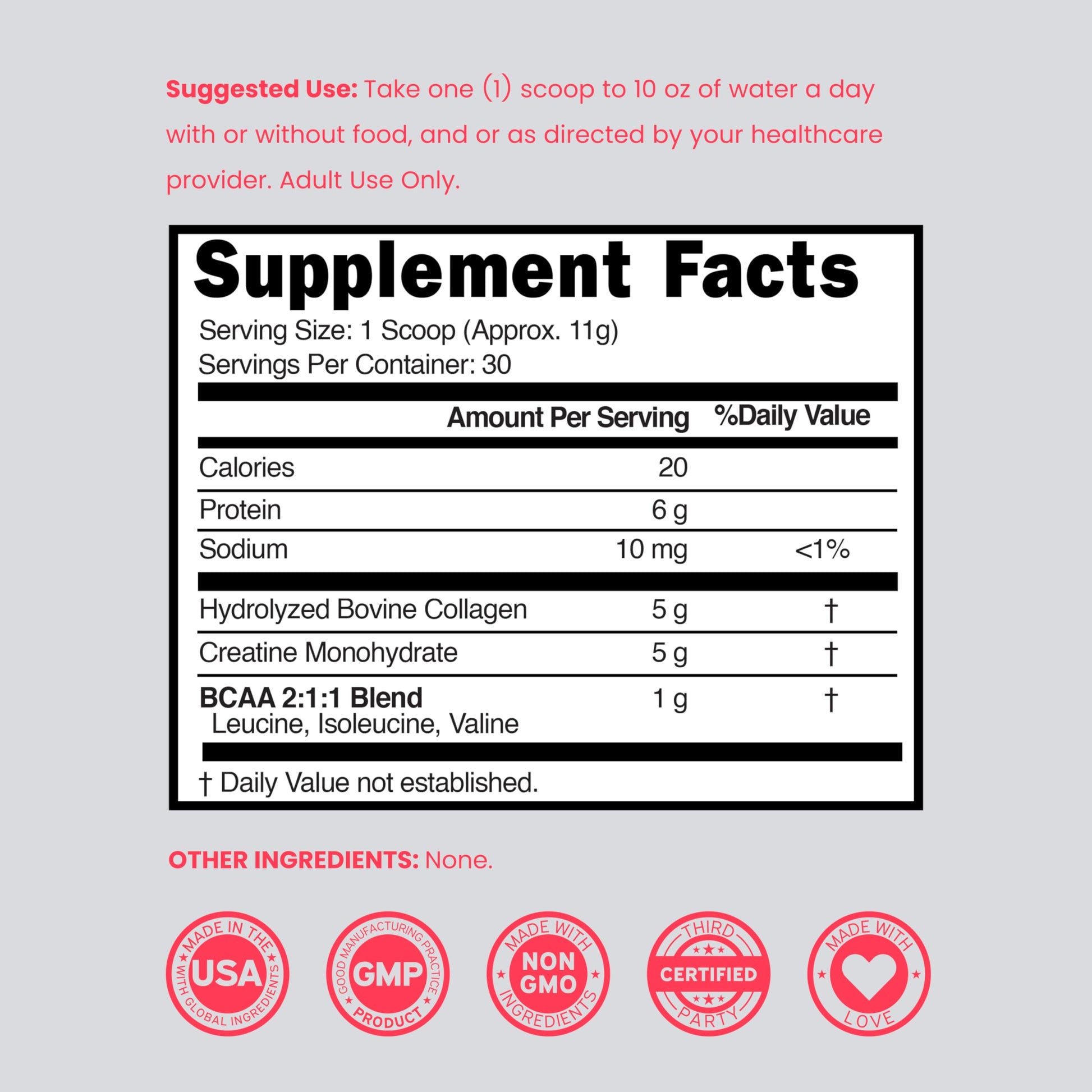 Creatine for Women | Creatine Monohydrate Powder 5G + 5000mg Collagen + 1000mg BCAA 2:1:1 Powder (30 Serving) Support Glutes, Lean Muscles, Recovery, Energy & Stamina Non-GMO, Gluten Free - USA Made DORADO NUTRITION buy supplements canada