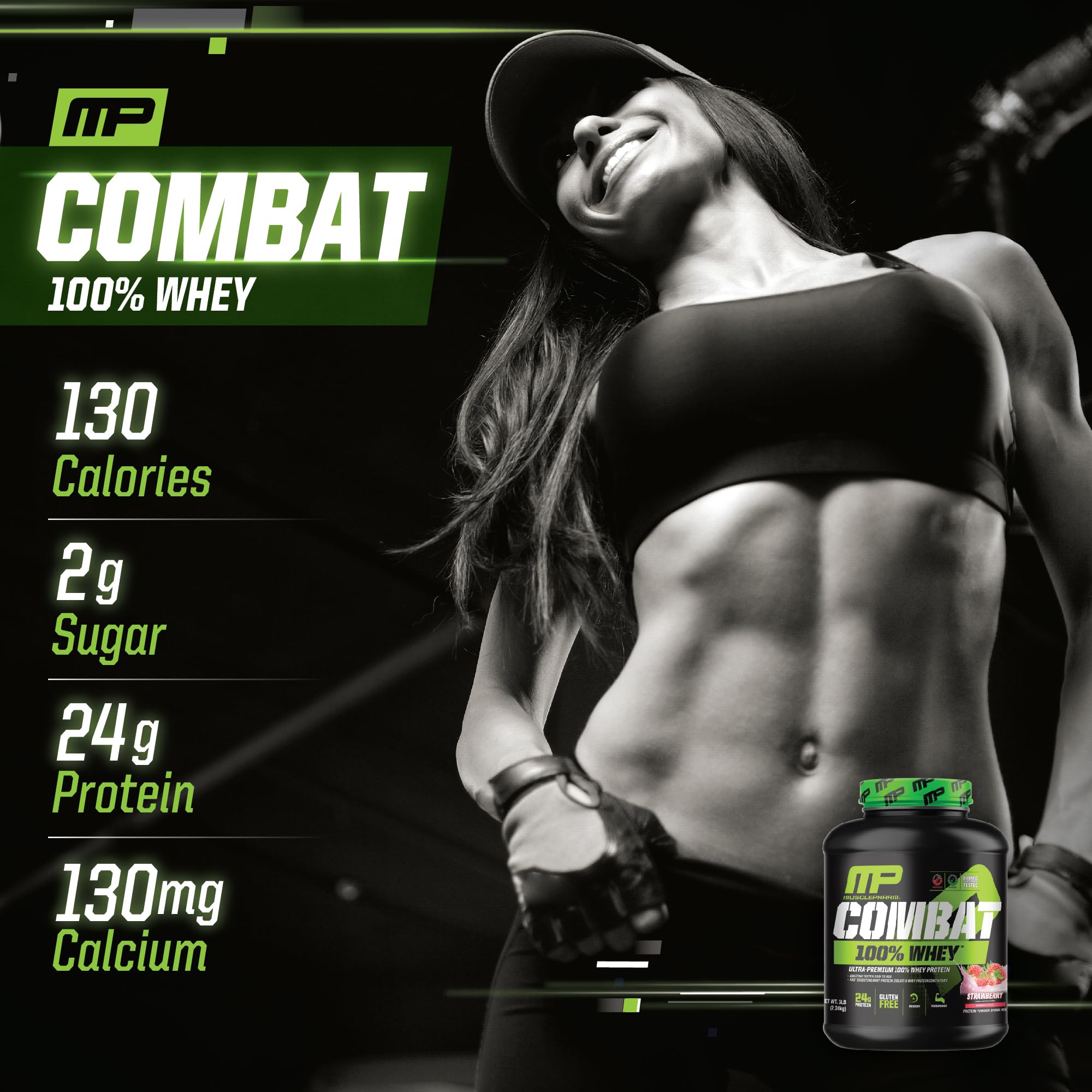 MusclePharm Combat 100% Whey Protein Powder, Strawberry Cream Flavor Muscle Pharm buy supplements canada
