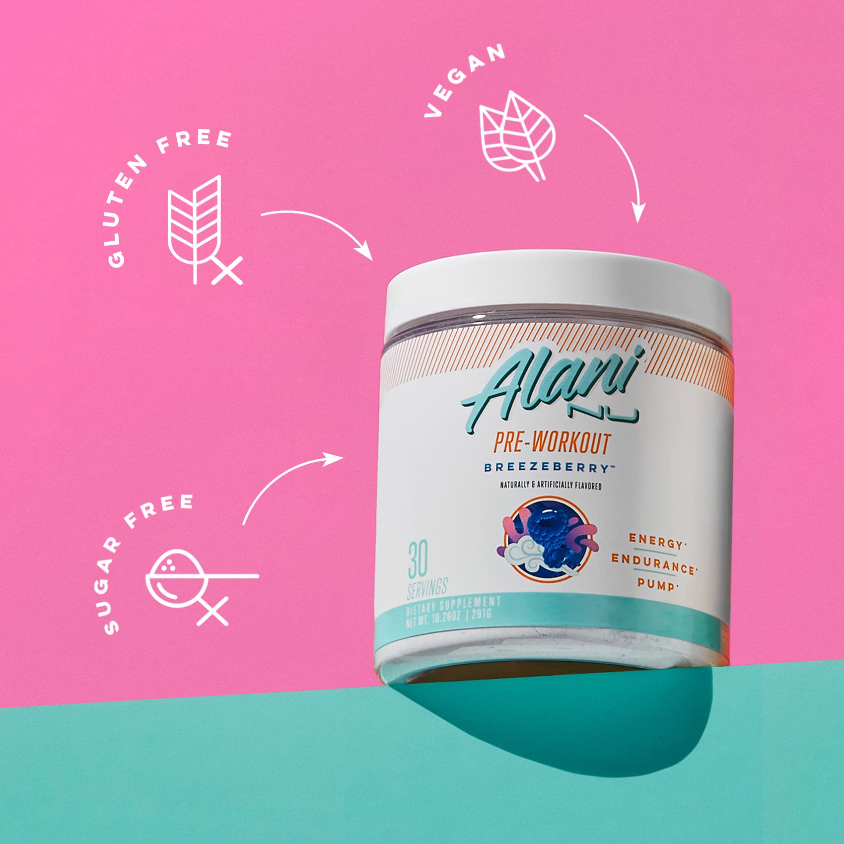 Alani Nu Breezeberry Pre Workout and BCAA Sour Gummies Post Workout Powder Bundle Alani Nu buy supplements canada