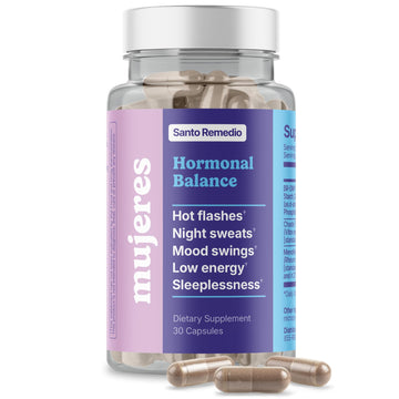 Santo Remedio Hormonal Balance for Women | Menopause Support for Hot Flashes, Night Sweats & Mood Swings | Hormone-Free Formula with Siberian Rhubarb, Chaste Tree & DIM | Doctor Juan Rivera Product Santo Remedio buy supplements canada