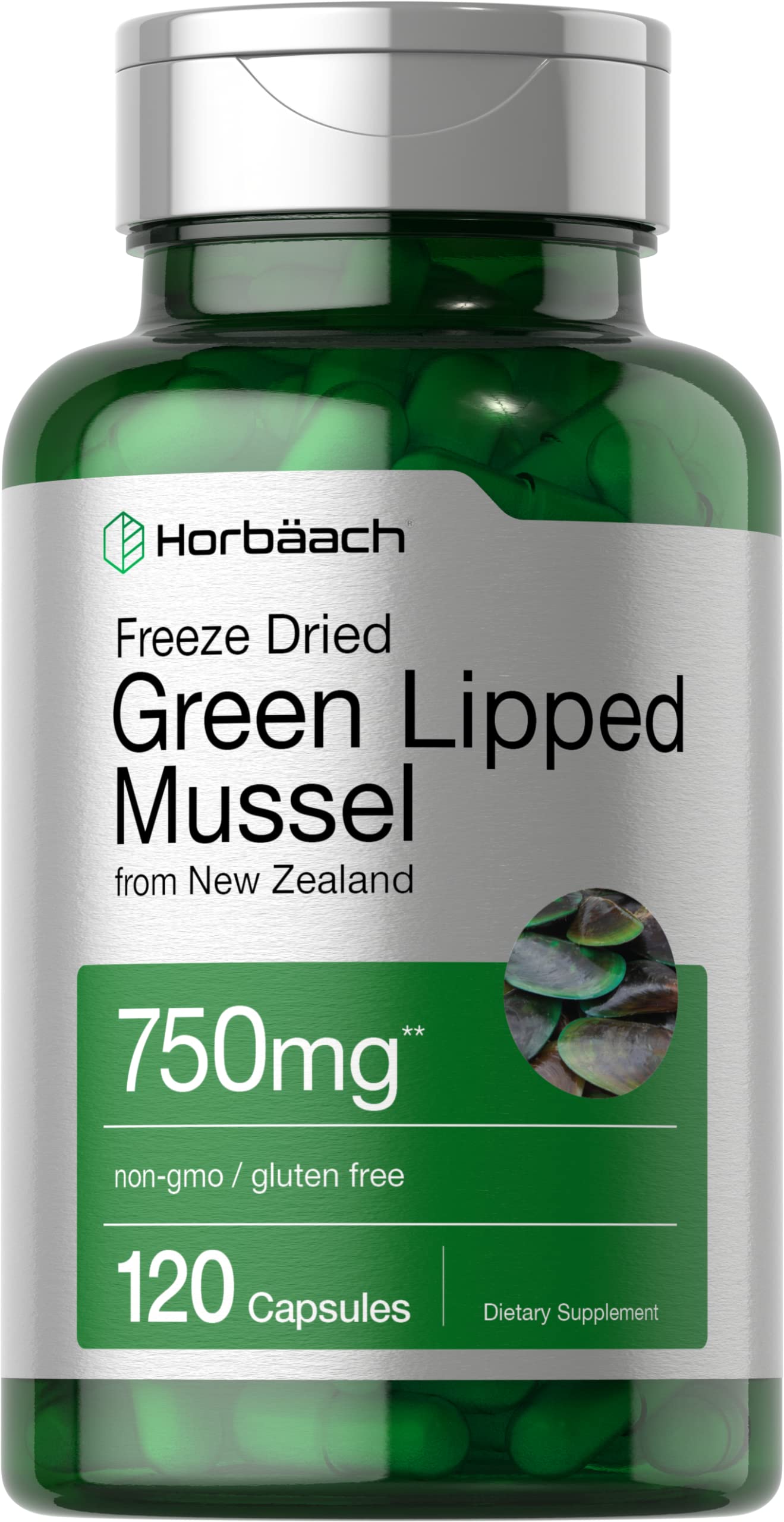 Green Lipped Mussel | 750 mg | 120 Capsules | from New Zealand | Premium Freeze Dried Horbäach buy supplements canada