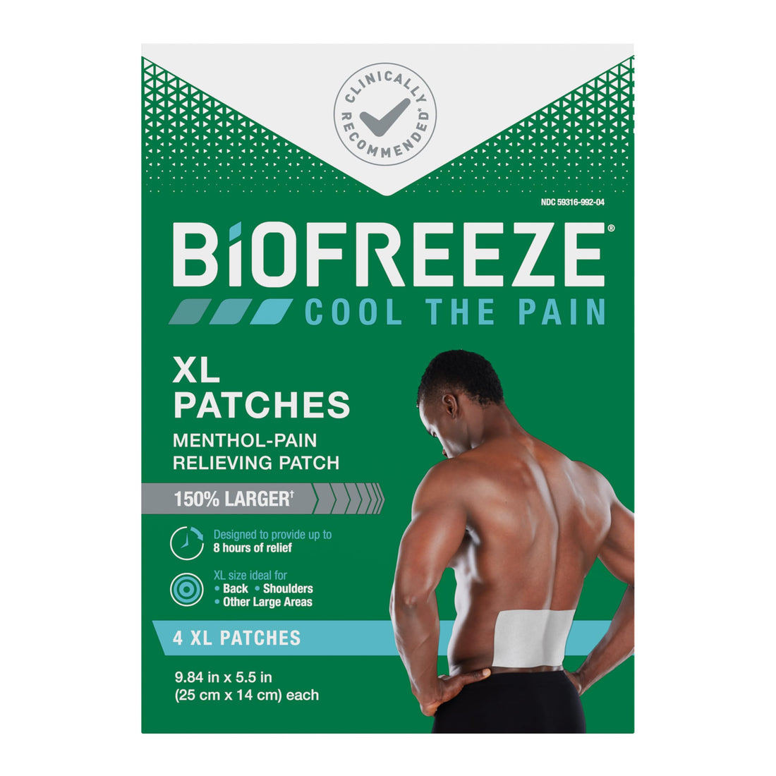Biofreeze XL Pain Relief Patches, Menthol Pain Patches for Lower Back, Neck, Knee, & Shoulder, Comfortable & Flexible Fabric Stays in Place, 4 ct Biofreeze buy supplements canada