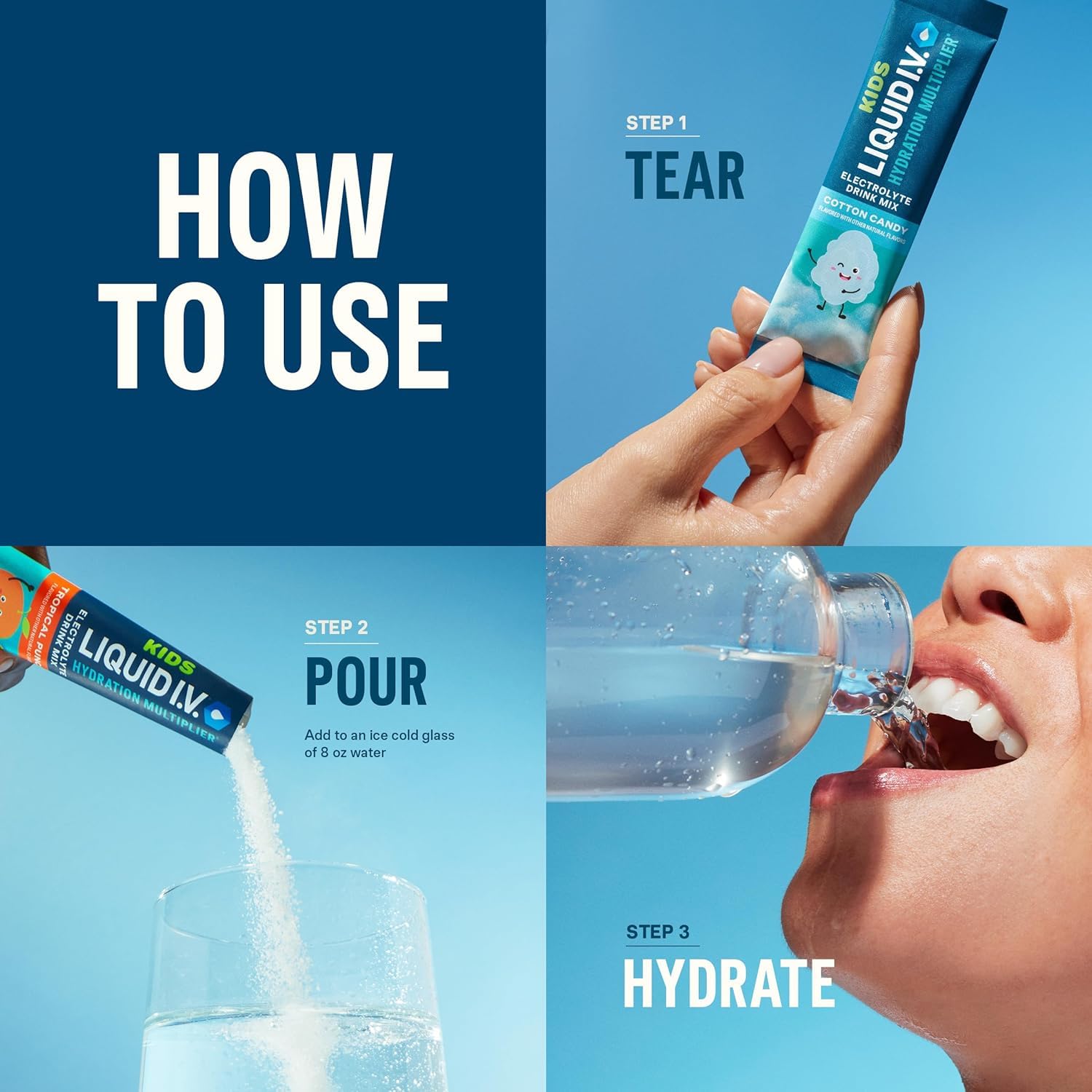 Liquid I.V.® Hydration Multiplier - Cotton Candy | Electrolyte Powder Drink Mix | 1 Pack (16 Servings) Liquid I.V. buy supplements canada