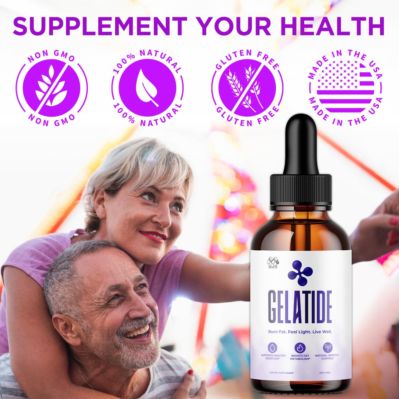 (2 Pack) Gelatide Drops, Official Gelatide Health Support Formula with All Natural Ingredients, Advanced Active Lifestyle Support Supplement Max Strength Vitamin Formula for Women & Men (60 Servings) MJO buy supplements canada
