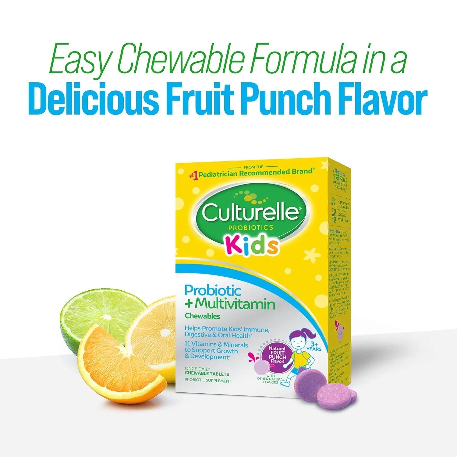 Culturelle Kids Probiotic + Complete Multivitamin Chewable For Kids, Ages 3+, 30 Count, Digestive Health, Oral Health & Immune Support Culturelle buy supplements canada