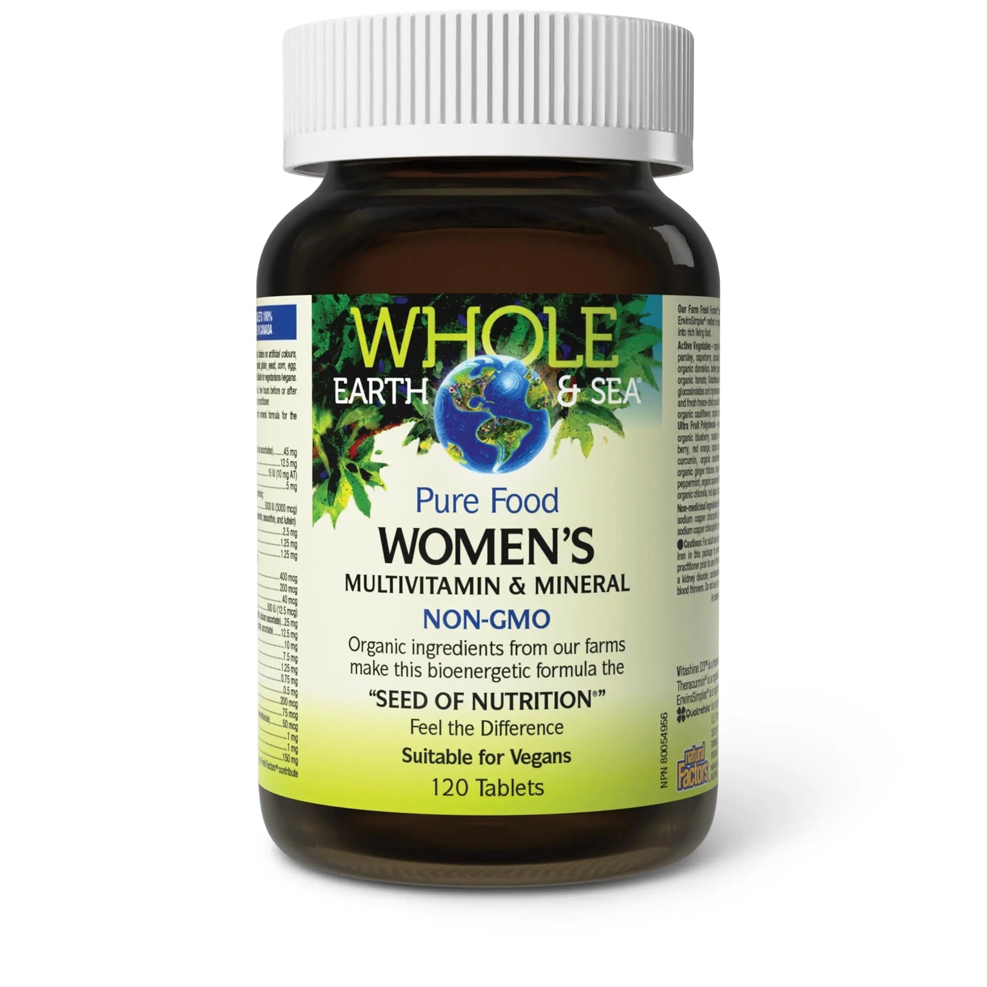 Natural Factors Whole Earth & Sea Women's Multivitamin & Mineral, Whole Food Supplement, Vegan, 120 Tablets Natural Factors buy supplements canada