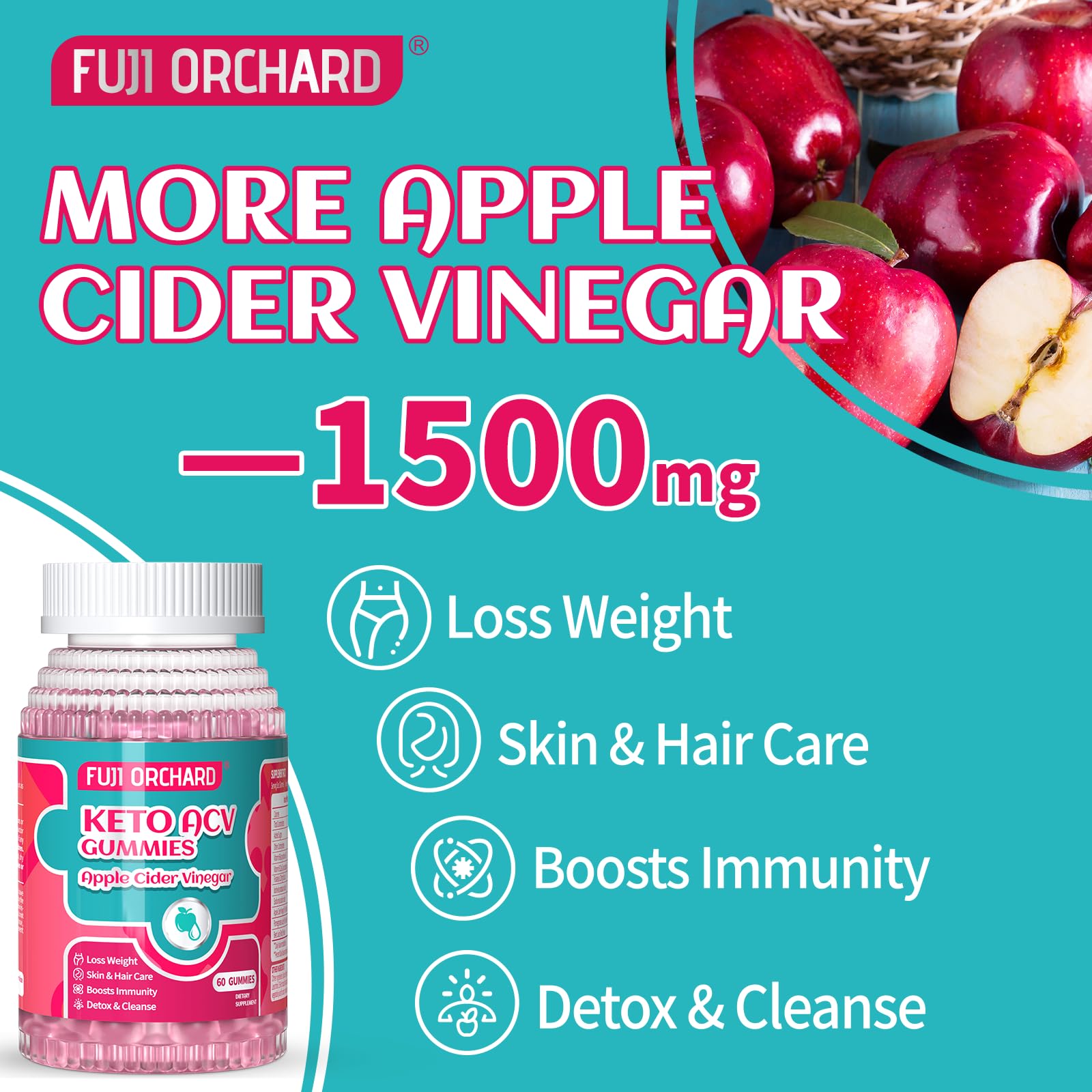 FUJI ORCHARD Keto Acv Gummies, 1500mg Keto Acv Gummies Advanced Weight Loss FUJI ORCHARD buy supplements canada