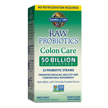 Garden of Life Probiotics for Women and Men - Raw Probiotics Colon Care 50 Billion CFU and Enzymes, Shelf Stable Once Daily Acidophilus Probiotic for Regularity and Immune Health Support, 30 Capsules Garden of Life buy supplements canada