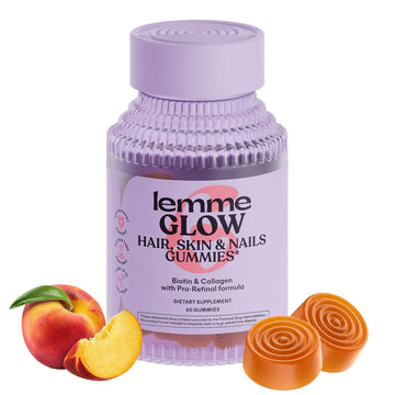 Lemme Glow Collagen Gummies for Thick Hair, Strong Nails & Healthy Skin with Multi-Collagen Peptides, Biotin, Trace Minerals, Zinc, Vitamins A, C & E Lemme buy supplements canada