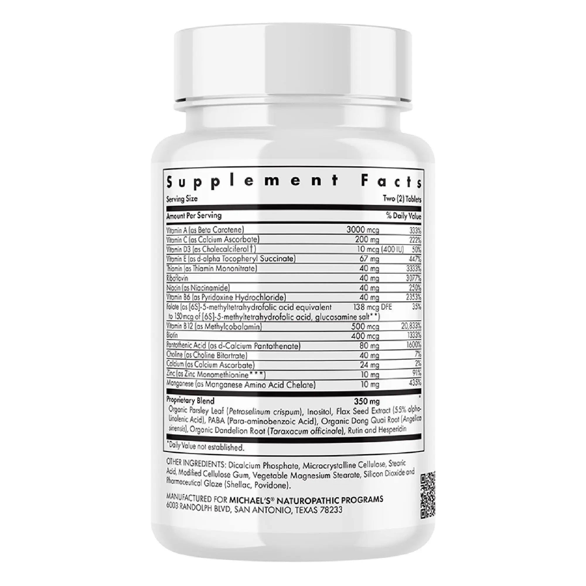 Michael's Health Naturopathic Programs Teen Girls Multivitamin - 60 Vegetarian Tablets - with B Complex Vitamins & Female Herbal Blend MICHAEL'S buy supplements canada