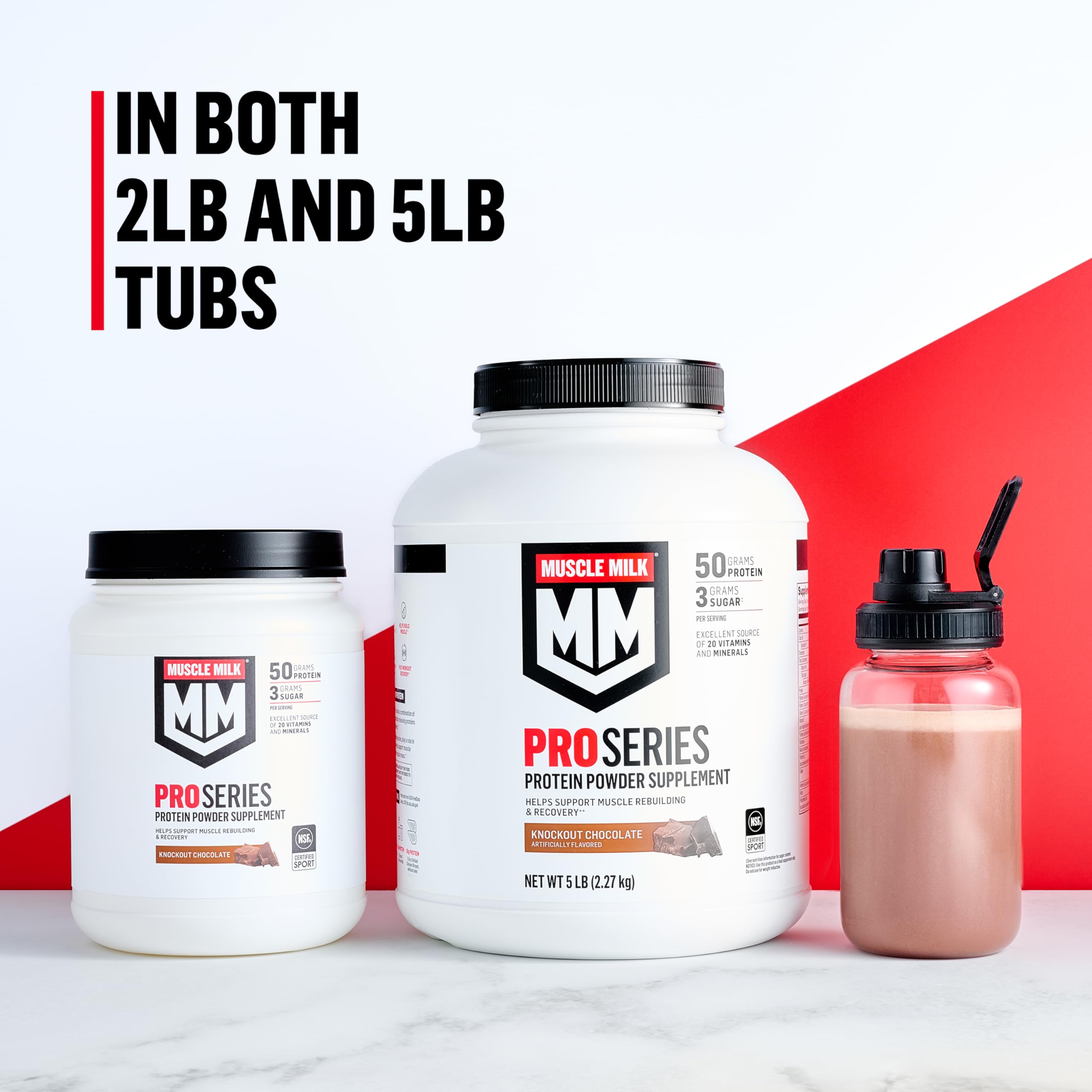Muscle Milk Pro Series Protein Powder Supplement, Slammin' Strawberry, 2 Pound, 11 Servings, 50g Protein, 3g Sugar, 20 Vitamins & Minerals, NSF Certified for Sport, Packaging May Vary Muscle Milk buy supplements canada