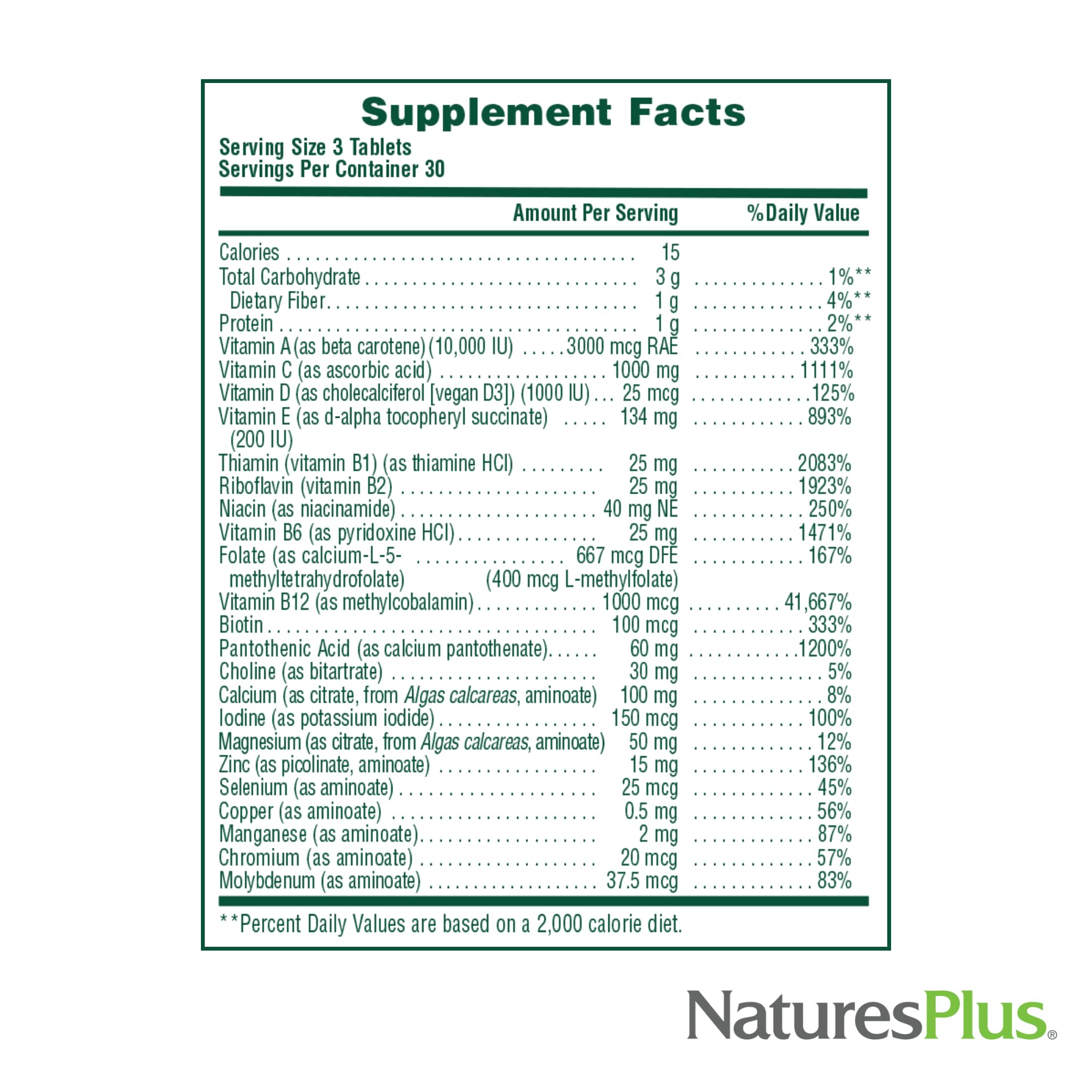 NaturesPlus Source of Life No Iron - 90 Tablets - Multivitamin & Mineral Supplement with Vitamin D3 - Supports Natural Energy & Well-Being - Gluten Free, Vegetarian - 30 Servings NaturesPlus buy supplements canada