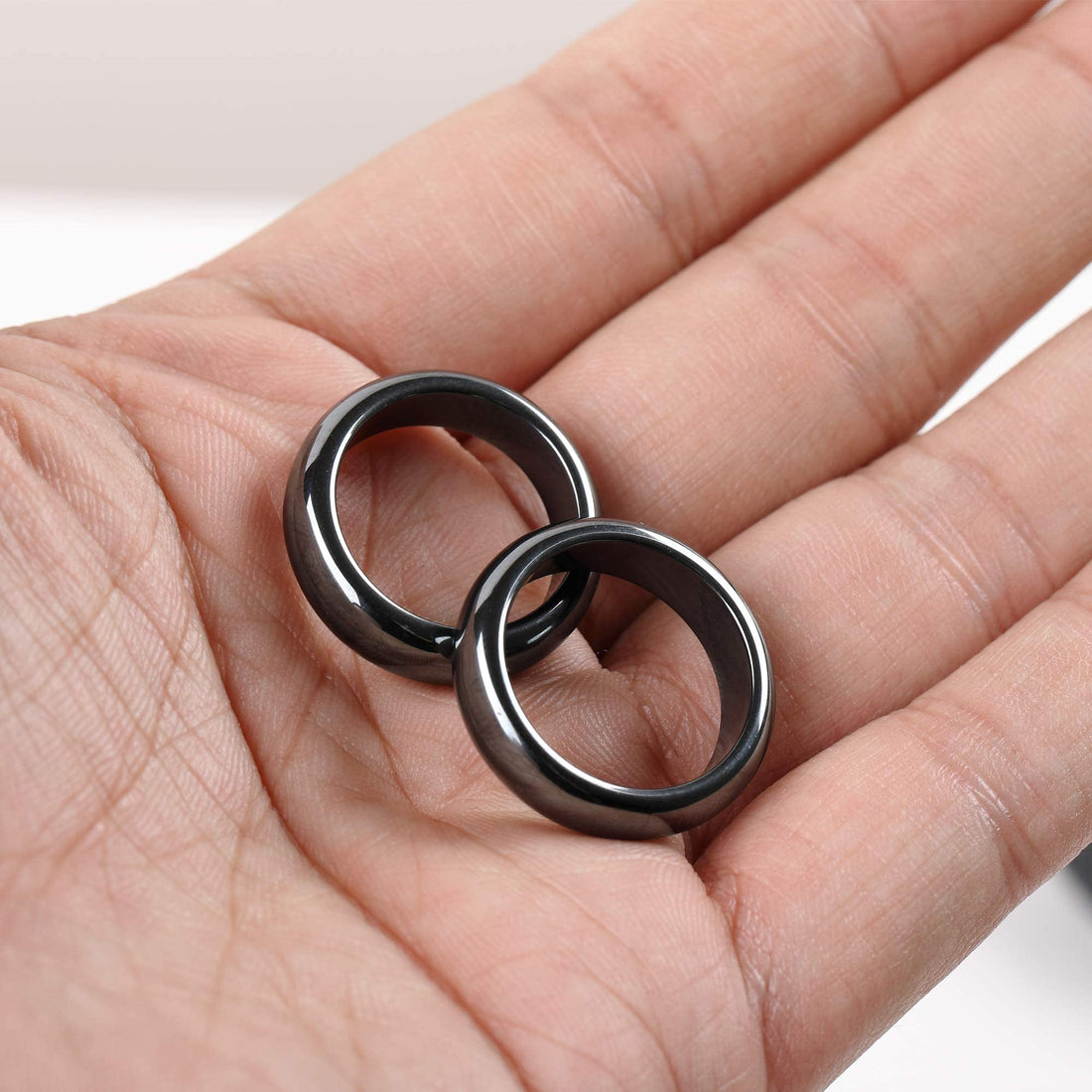 2PCS Genuine Hematite Ring for Women Men Unisex, Black Hematite Stone Ring Anxiety Balance Yhluck buy supplements canada