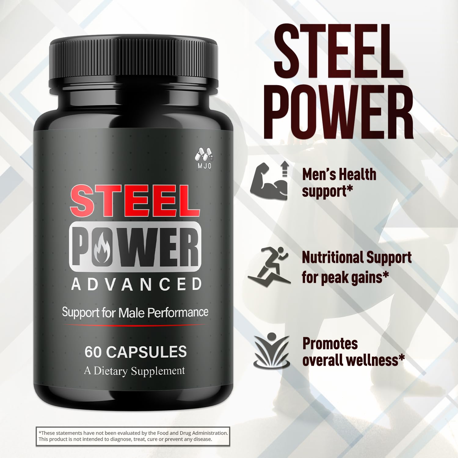 Steel Power Capsules, Official Steel Power for Men with All Natural Ingredients, Advanced SteelPower Men's Health and Wellness Vitamin Formula Pills with Maximum Strength Multivitamins (60 Capsules) MJO buy supplements canada