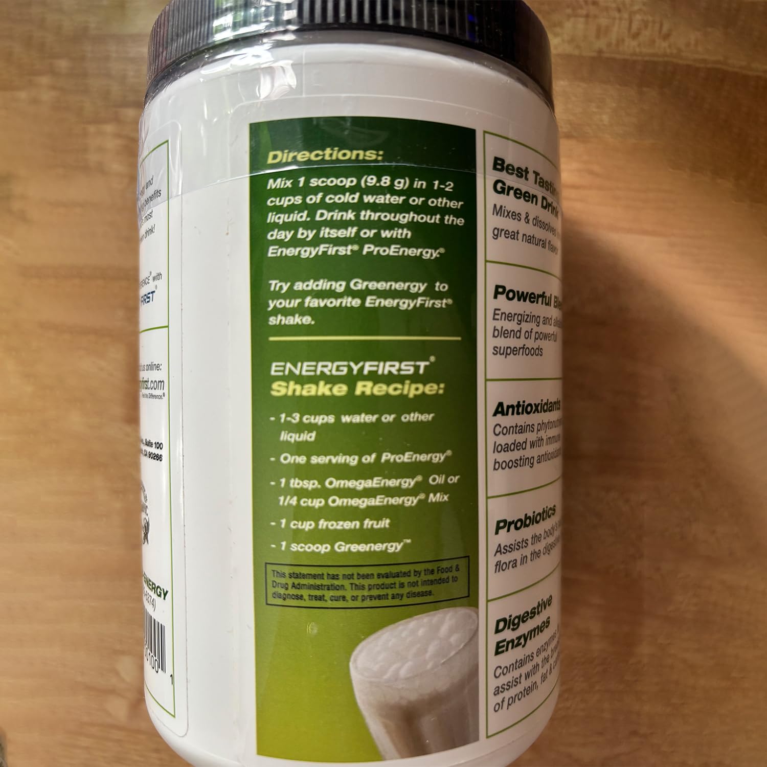 EnergyFirst Energize and Detoxify Greenergy Organic Superfood Powder - Vegan, Gluten-Free, Sugar-Free, Non-GMO - 30 Servings for Daily Energy & Immunity Boost! EnergyFirst buy supplements canada