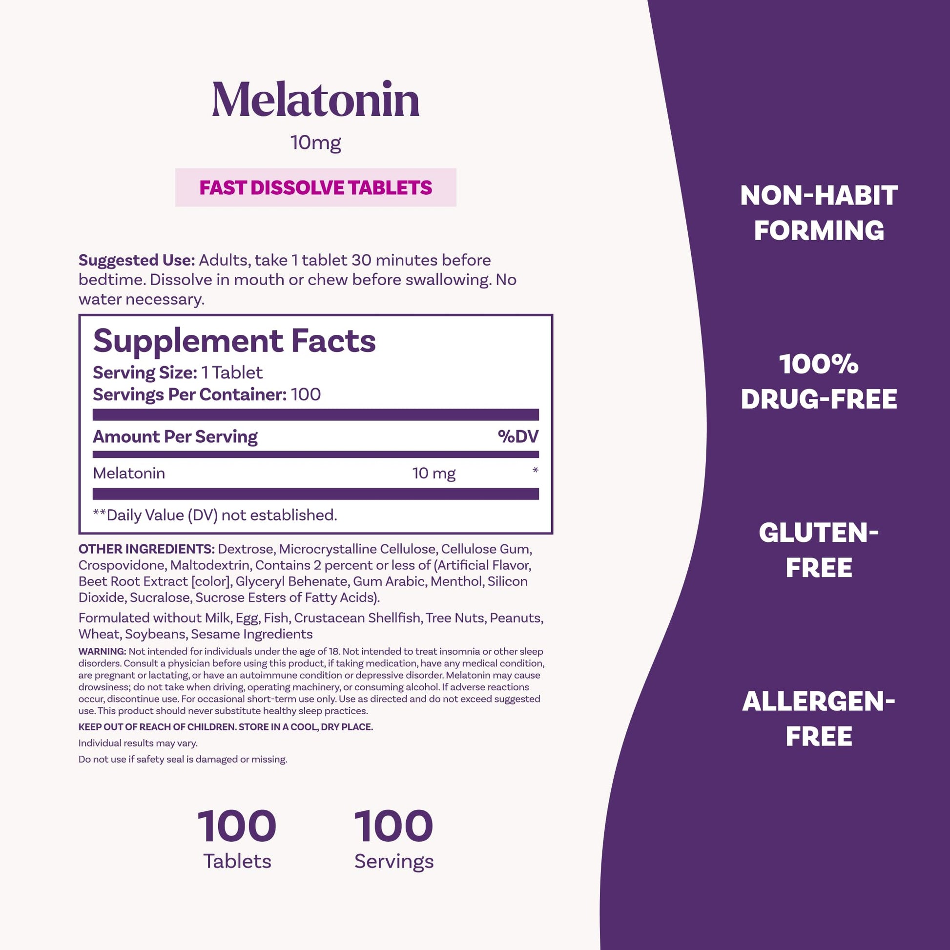 Natrol Melatonin 10mg Fast Dissolve Tablets - Strawberry Flavor, 100 Count, Sleep Support, Fast Dissolve Melatonin for Adults, 100-Day Supply Natrol buy supplements canada