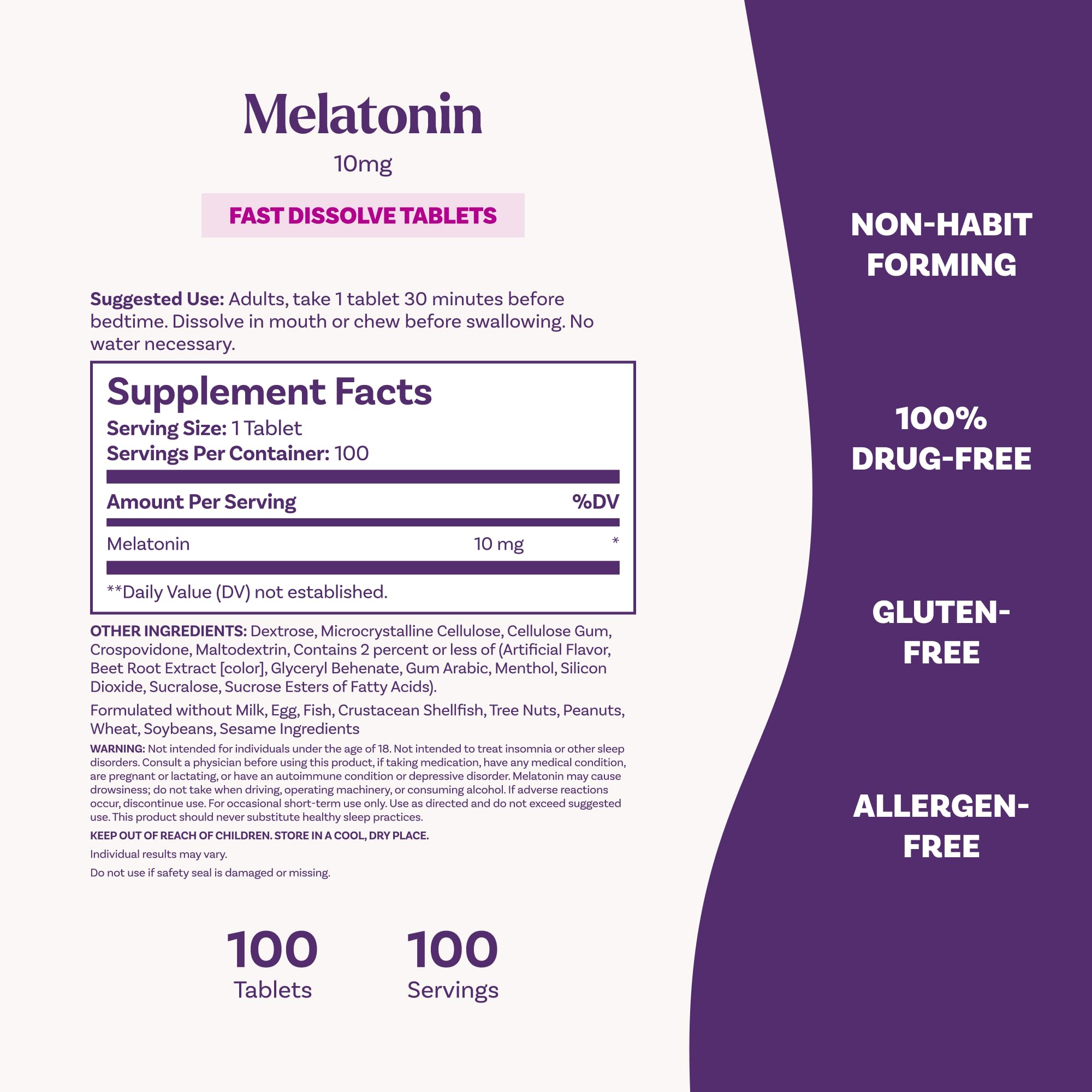 Natrol Melatonin 10mg Fast Dissolve Tablets - Strawberry Flavor, 100 Count, Sleep Support, Fast Dissolve Melatonin for Adults, 100-Day Supply Natrol buy supplements canada