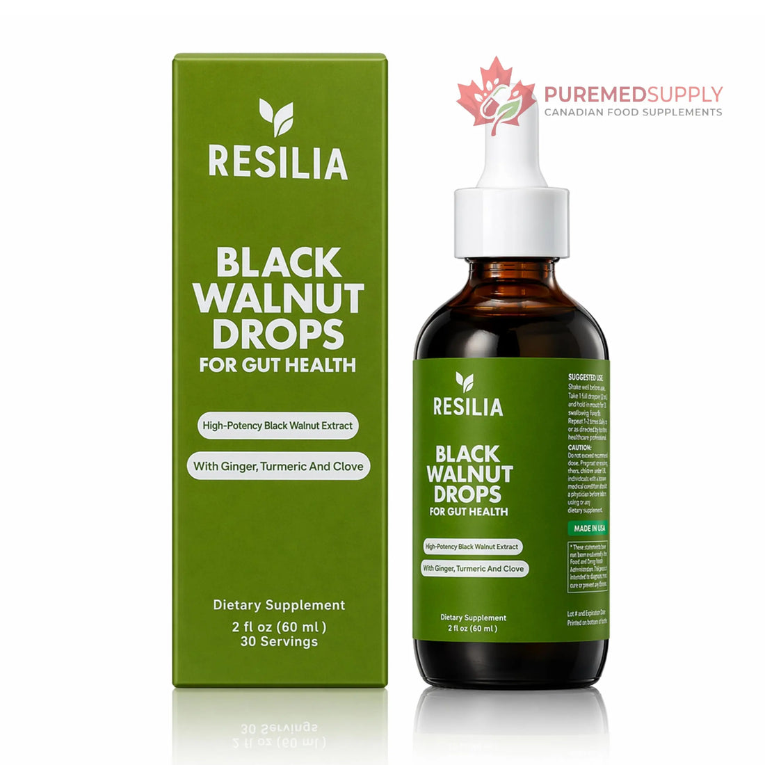 Resilia Herbal Cleanse Liquid Drops – Black Walnut & Wormwood Extract with Pumpkin Seed, Garlic & Turmeric – Alcohol-Free Vegan Tincture for Digestive & Daily Wellness Support, 2 fl oz Resilia Oil Of Oregano buy supplements canada
