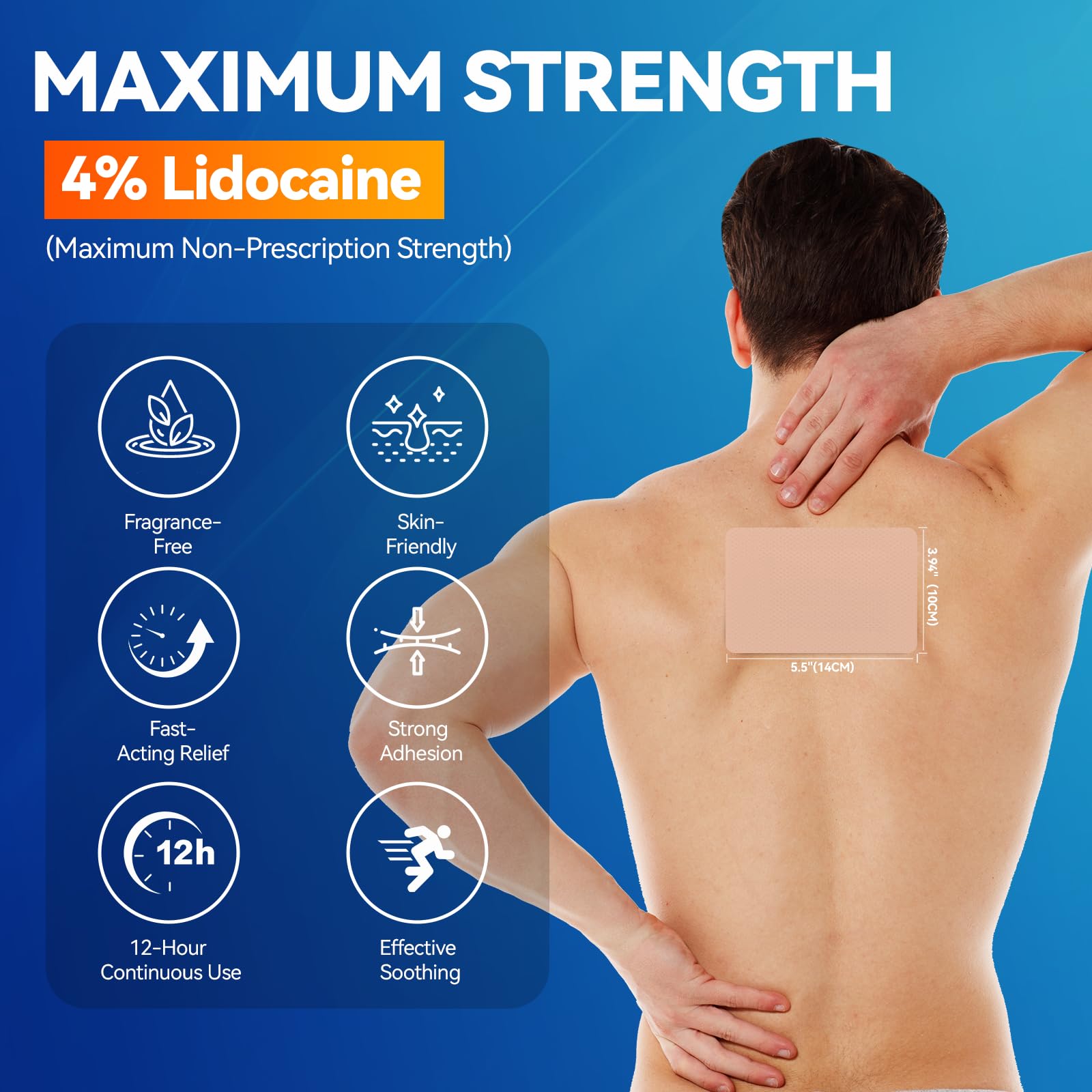 LOVPTFER 4% Lidocaine Pain Relief Patches – Maximum Strength Pain Patches, 12-Hour Long-Lasting Relief for Back, Neck, Shoulder & Joint Pain, Fast-Acting,–40 Count, 5.5” x 3.94” LOVPTFER buy supplements canada