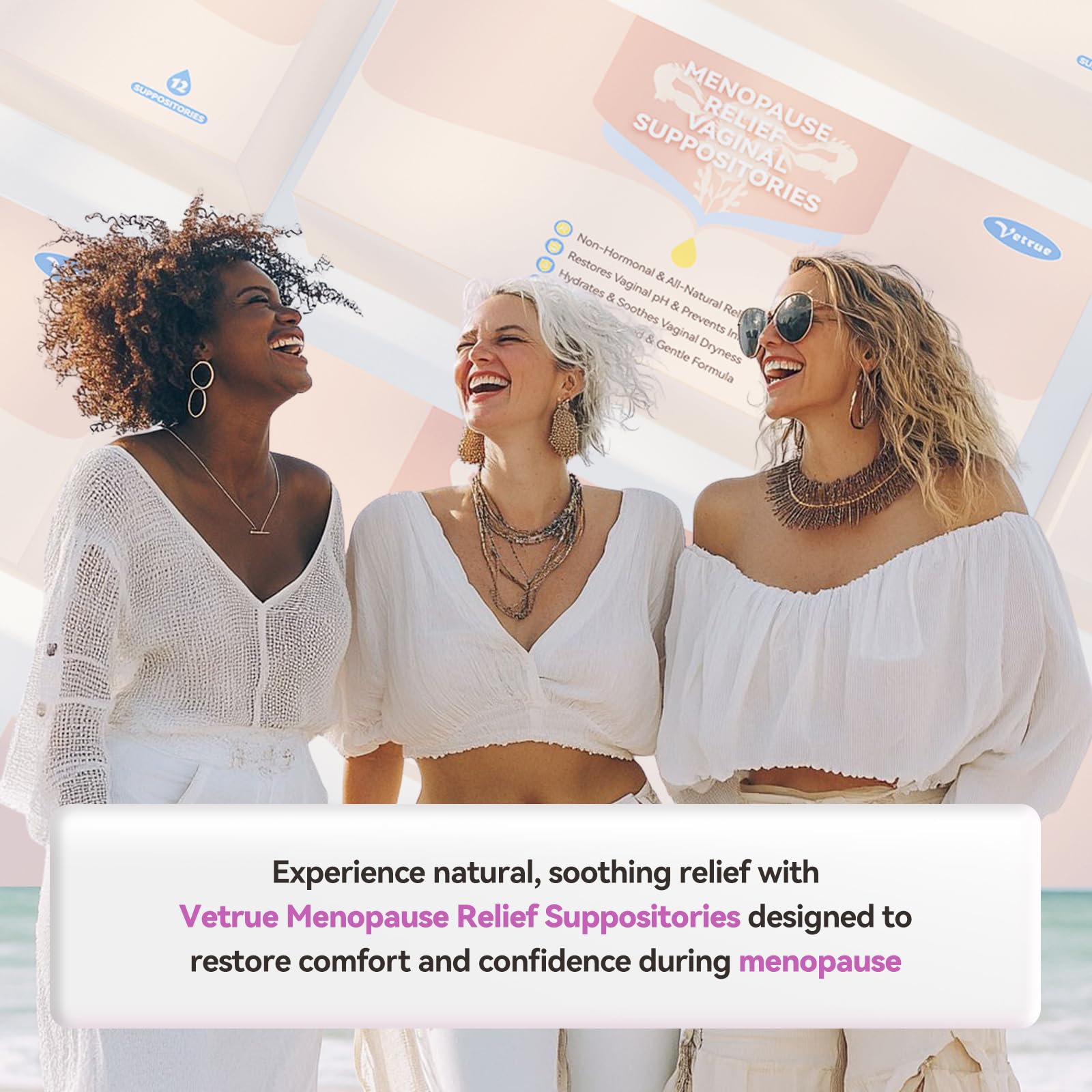 Vetrue Menopause Relief Vaginal Suppositories, Non-Hormonal, All-Natural Formula with Boric Acid, Hyaluronic Acid, Probiotics, Coconut Oil & Vitamin E, Soothes Vaginal Dryness & Discomfort(12 Inserts) vetrue buy supplements canada