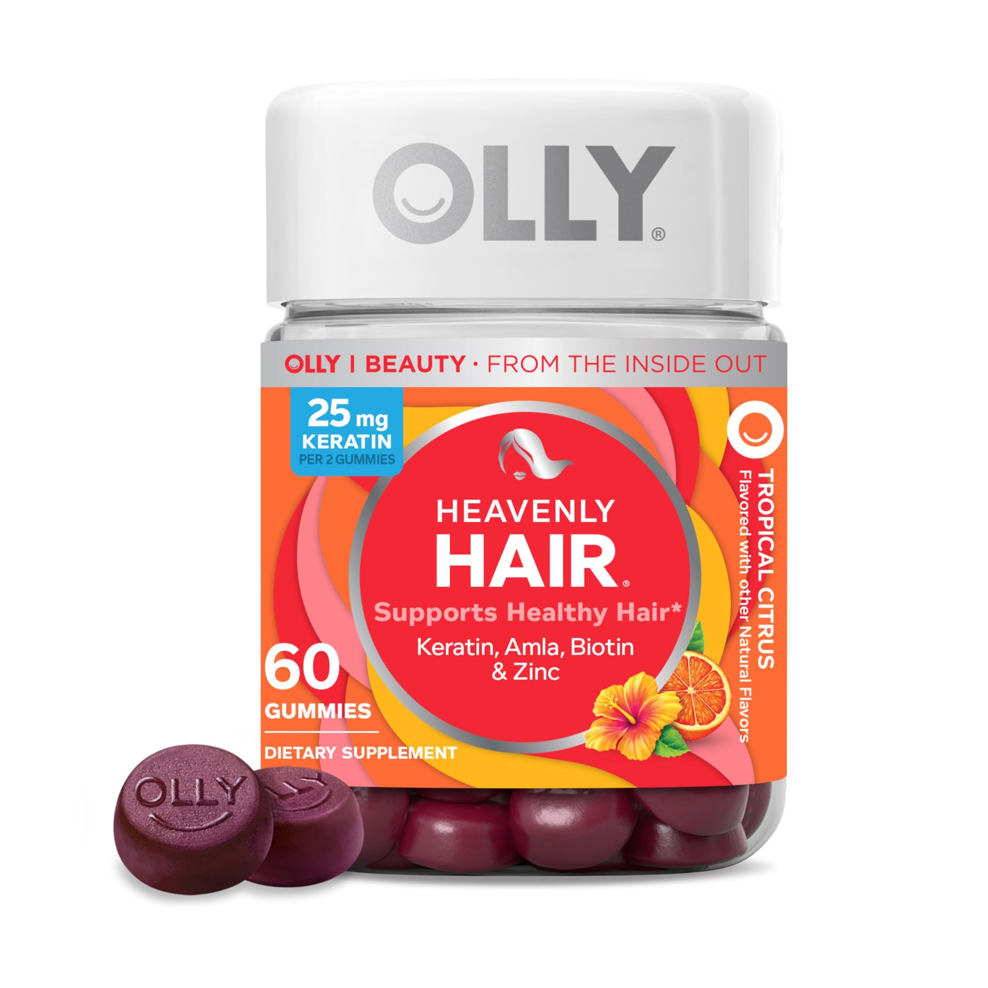 OLLY Heavenly Hair Gummy, Supports Healthy Hair, Keratin, Biotin, AMLA, Chewable Supplement, 30 Day Supply - 60 Count OLLY buy supplements canada