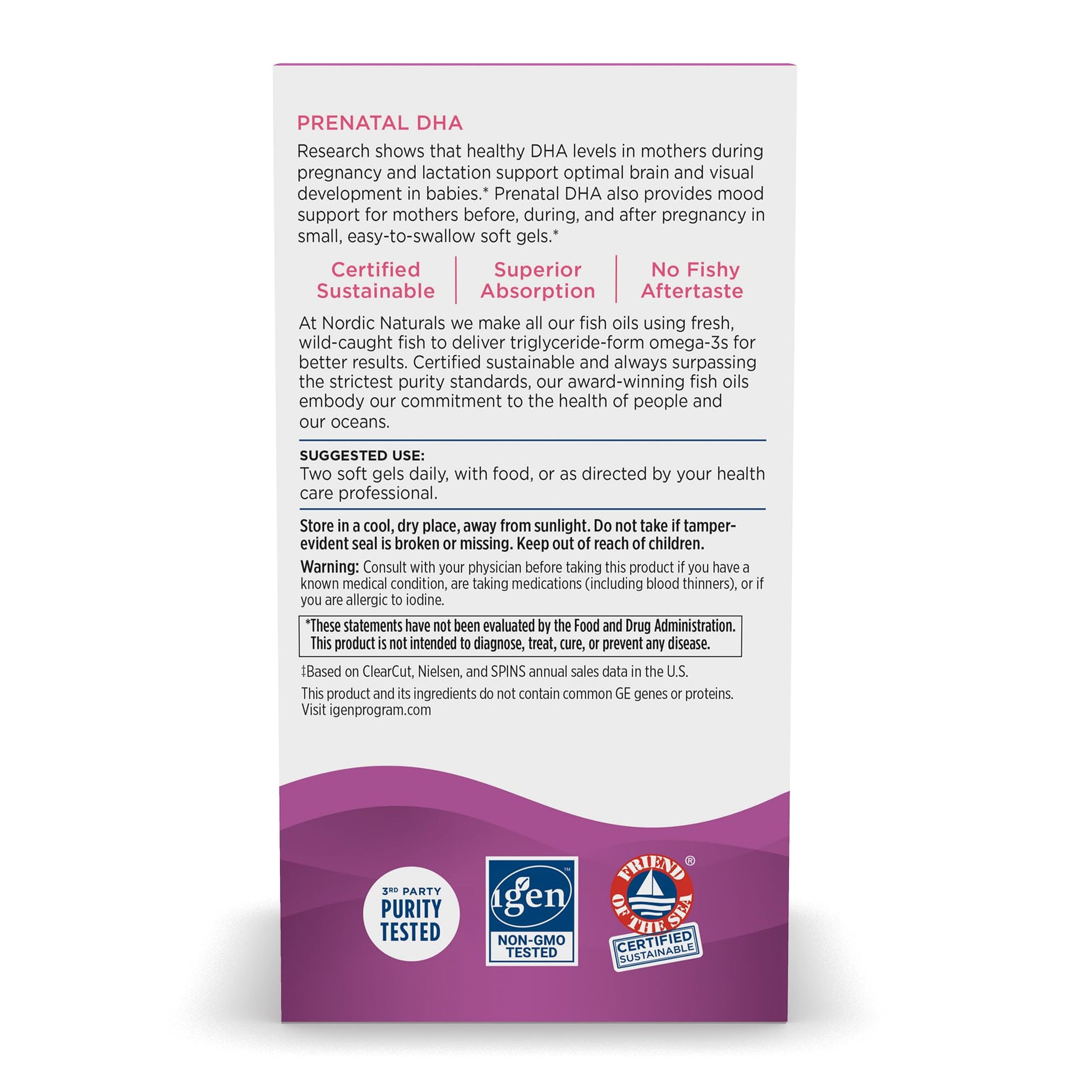 Nordic Naturals Prenatal DHA, Unflavored - 830 mg Omega-3 + 400 IU Vitamin D3 - 90 Soft Gels - Supports Brain Development in Babies During Pregnancy & Lactation - Non-GMO - 45 Servings Nordic Naturals buy supplements canada